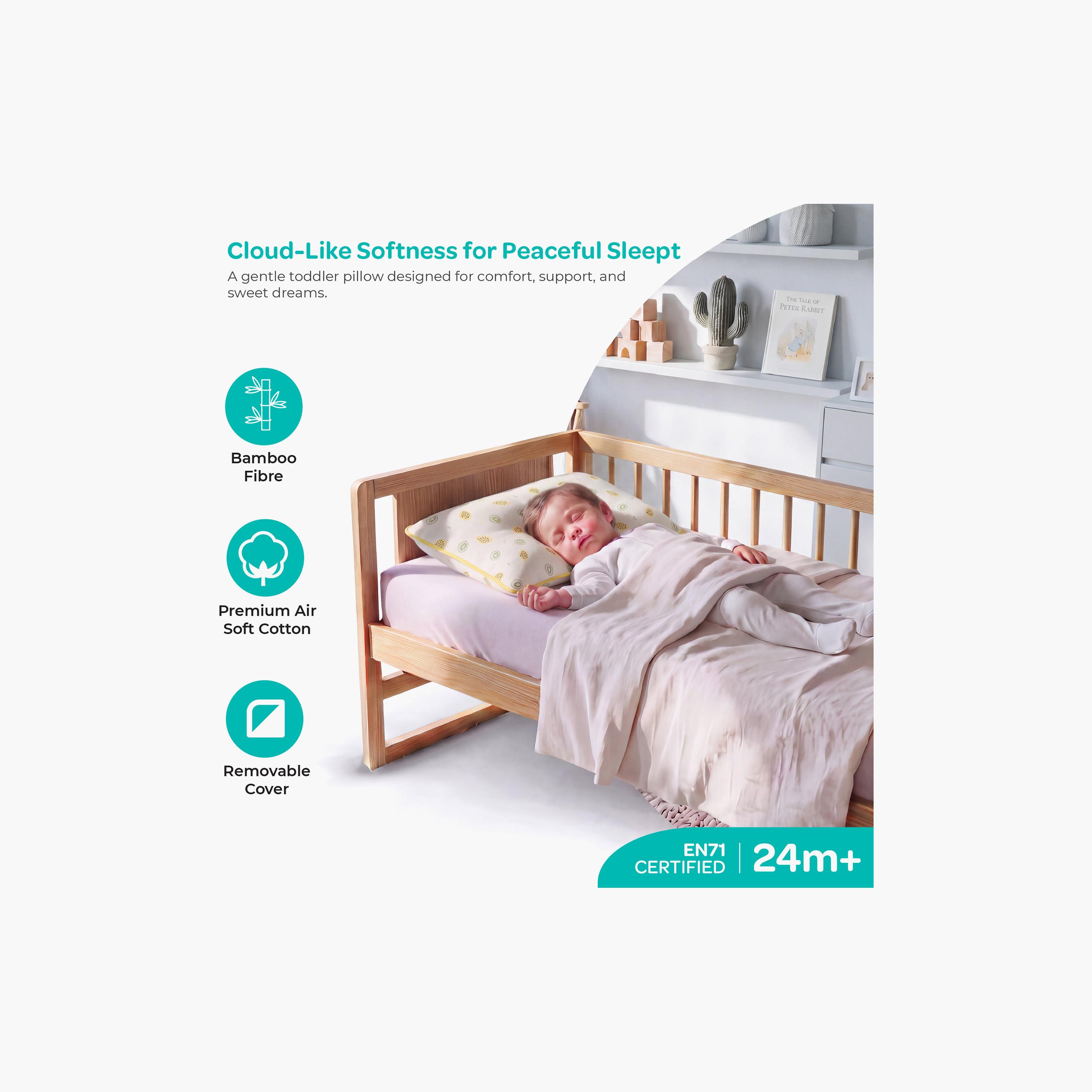 Moon Gentle Bamboo Fibre Pillow with Removable Cotton Pillowcase - Kiwifruit-baby-nursery-babybedding-image-3