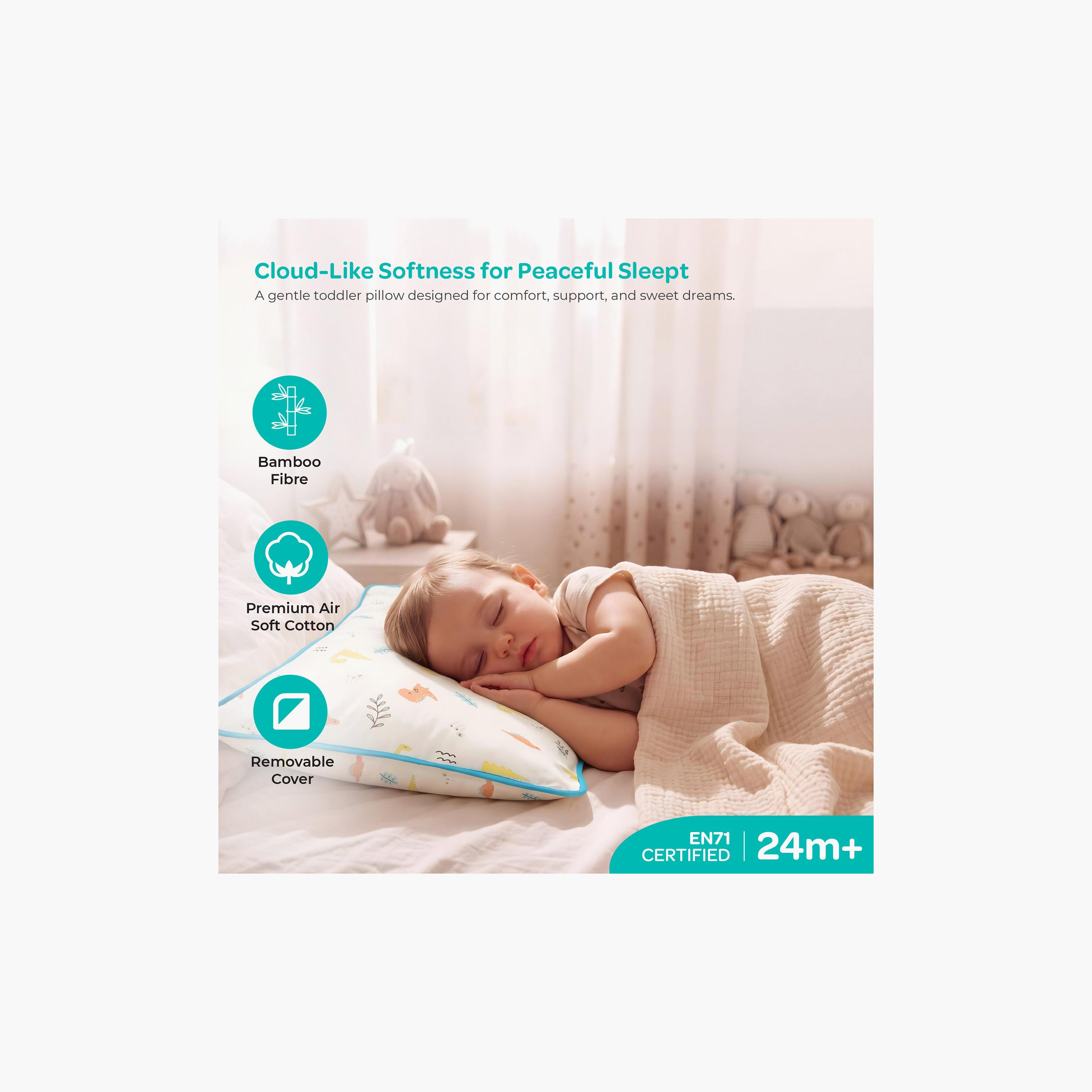 Moon Gentle Bamboo Fibre Pillow with Removable Cotton Pillowcase - Dinosaur-baby-nursery-babybedding-image-3