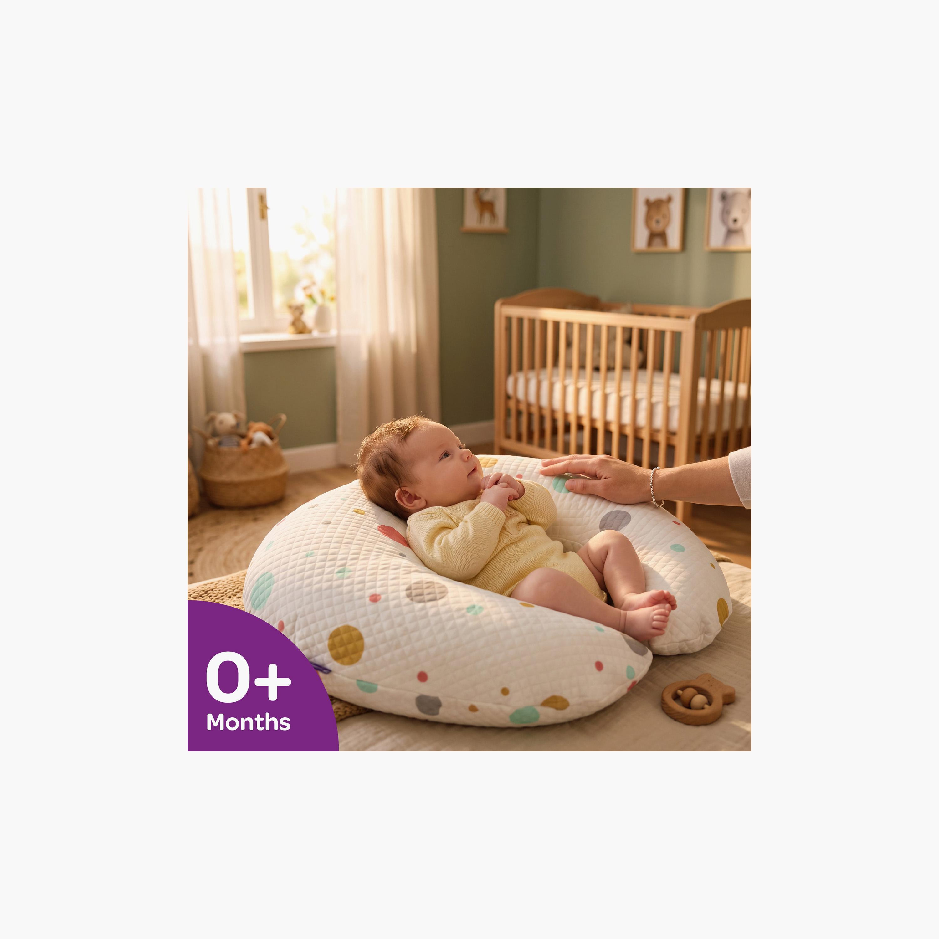 Moon Ergonomic Multi-Position Support Pillow with Removable Cover - Polka-baby-feeding-accessories-image-3