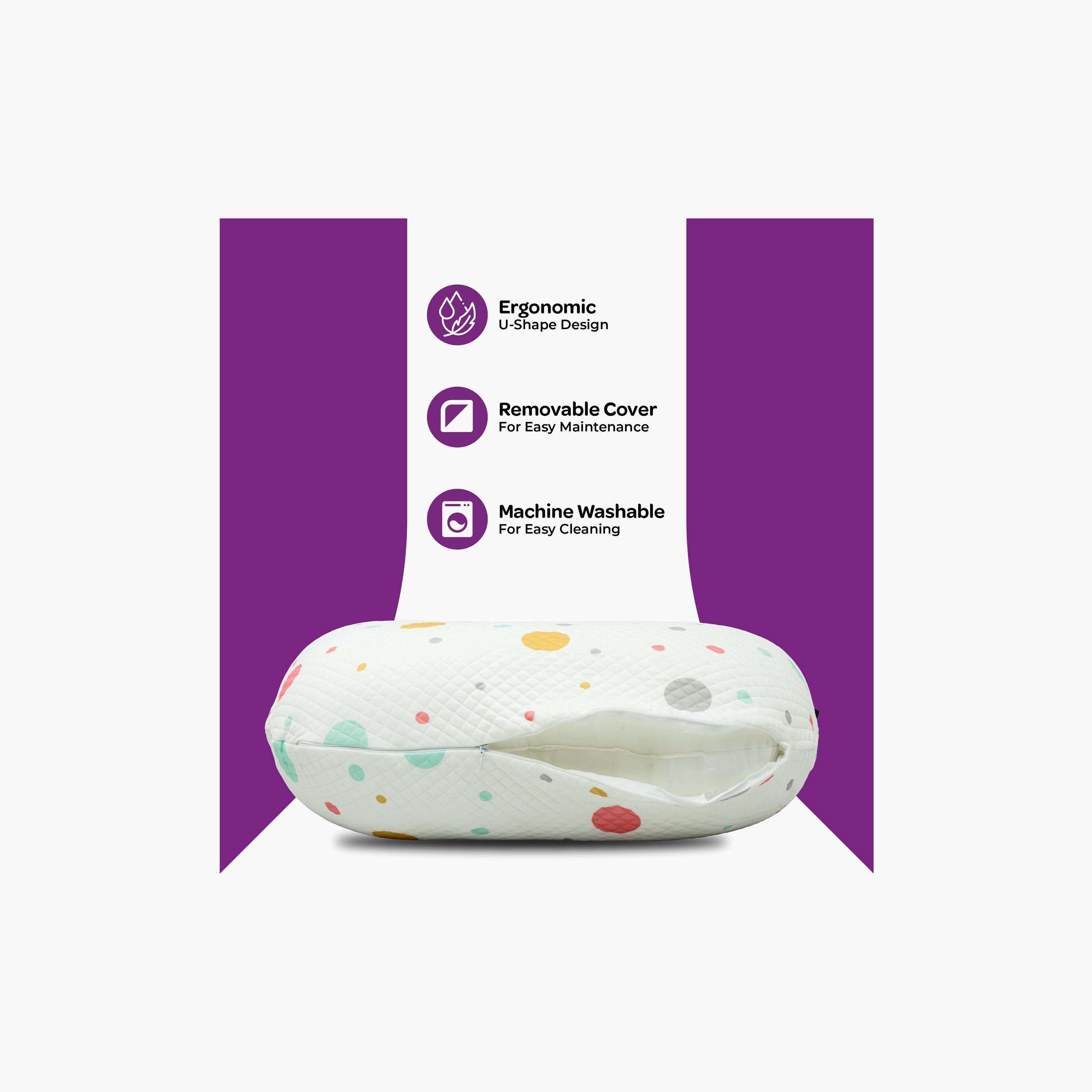 Moon Ergonomic Multi-Position Support Pillow with Removable Cover - Polka-baby-feeding-accessories-image-5