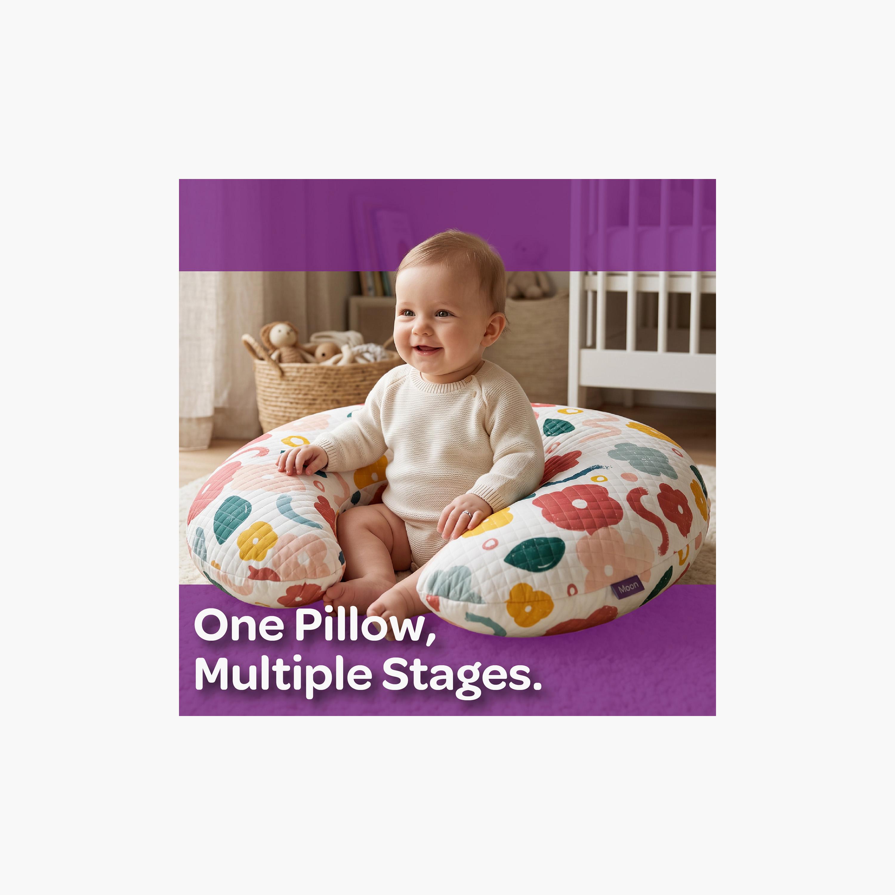 Moon Ergonomic Multi-Position Support Pillow with Removable Cover - Bloom-baby-feeding-accessories-image-2