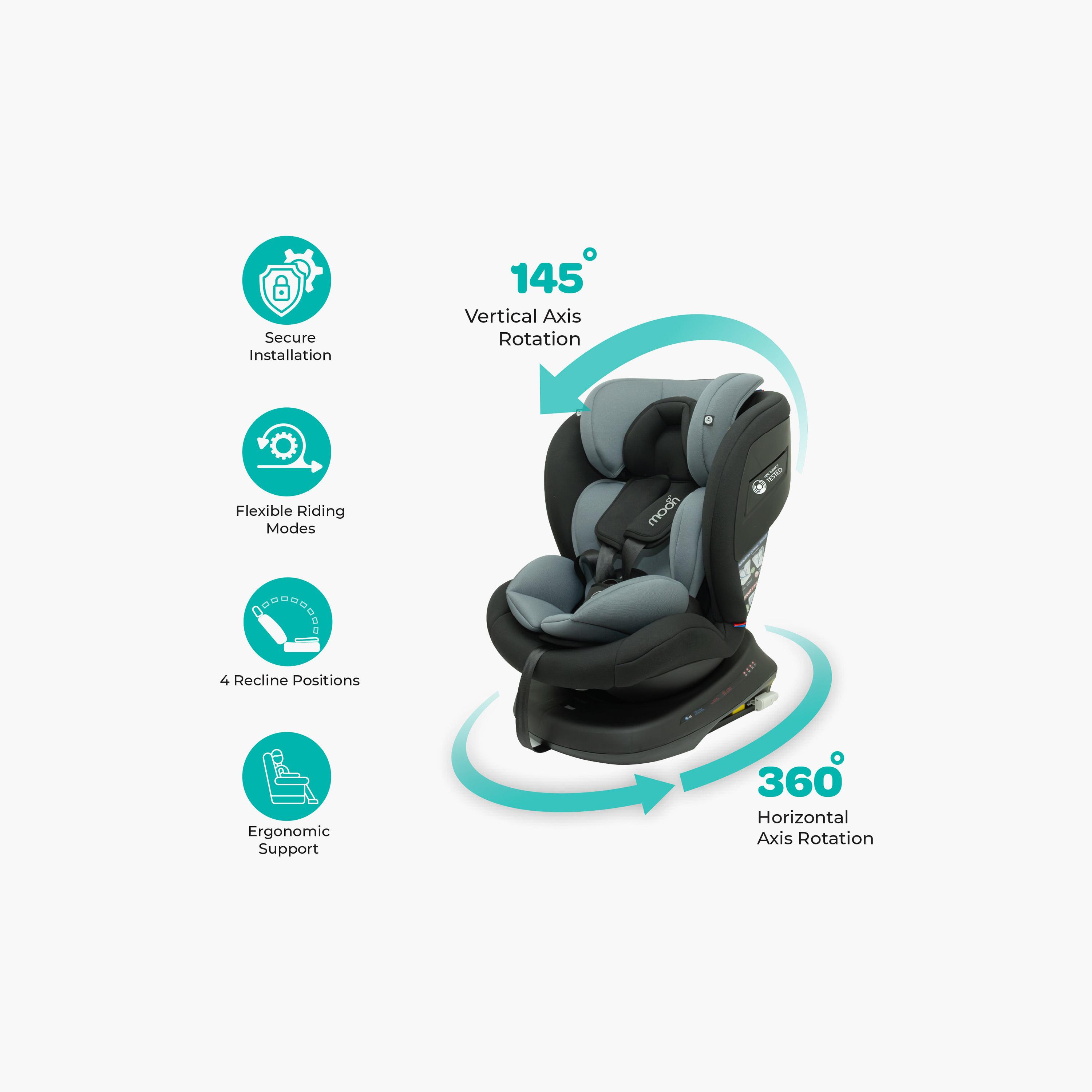 Moon Orbix 360 Degree Rotating Car Seat with Adjustable Cushion Head Rest-baby-gear-carseats-image-6
