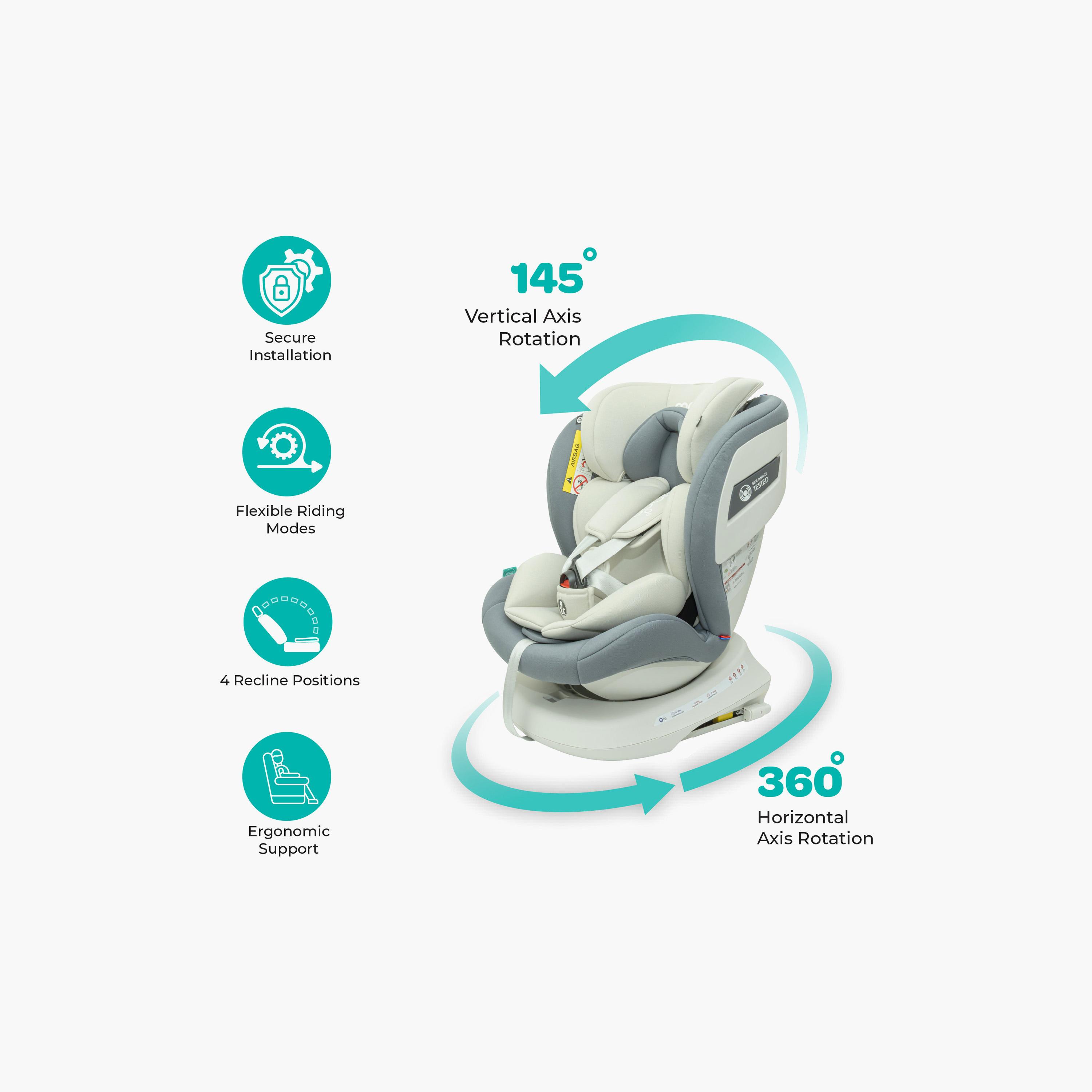 Moon Orbix 360 Degree Rotating Car Seat with Adjustable Cushion Head Rest-baby-gear-carseats-image-6