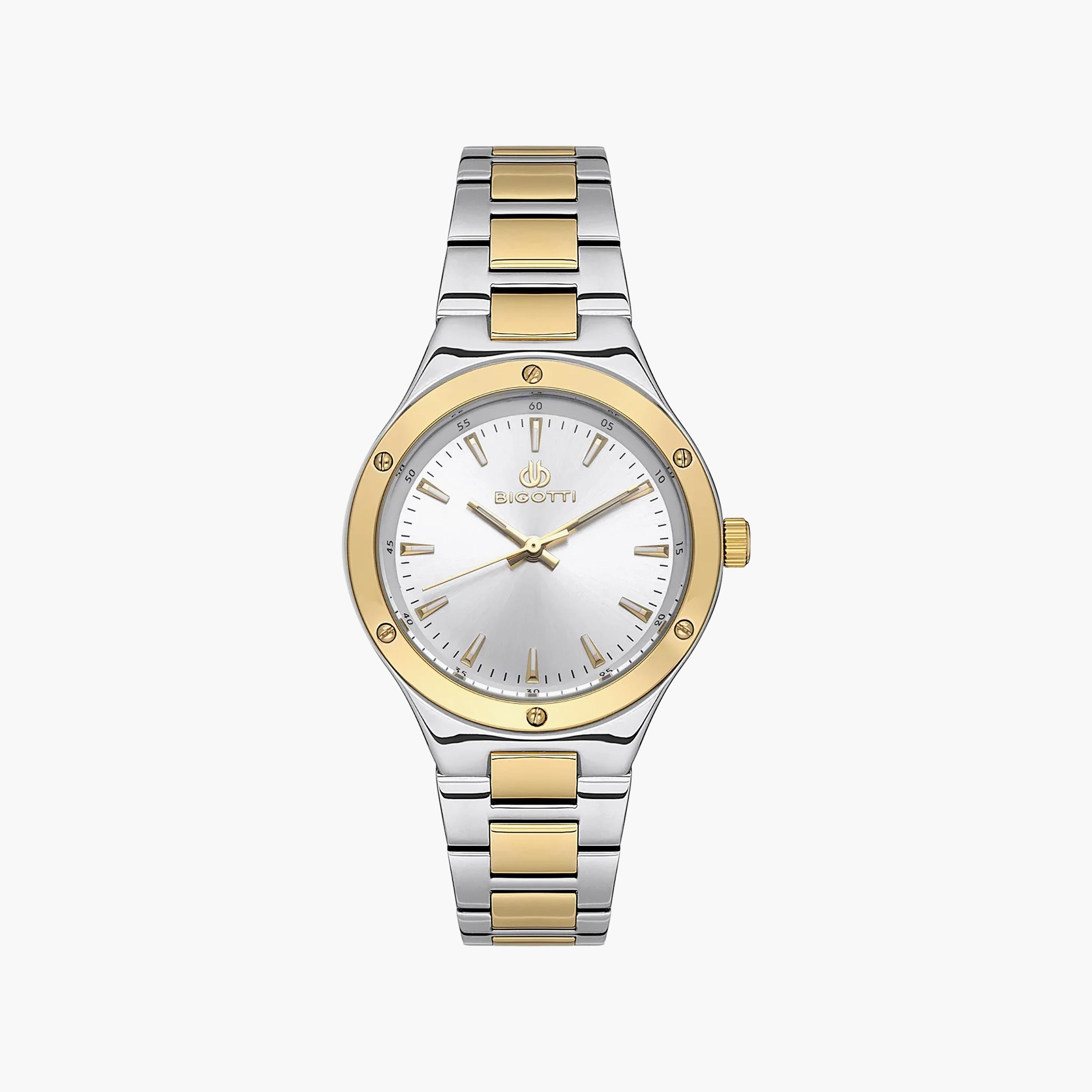 Bigotti Quotidiano Silver and Gold Stainless Steel Watch for Women | BG.1.10533-3-women-watchesandjewellery-watches-image-1