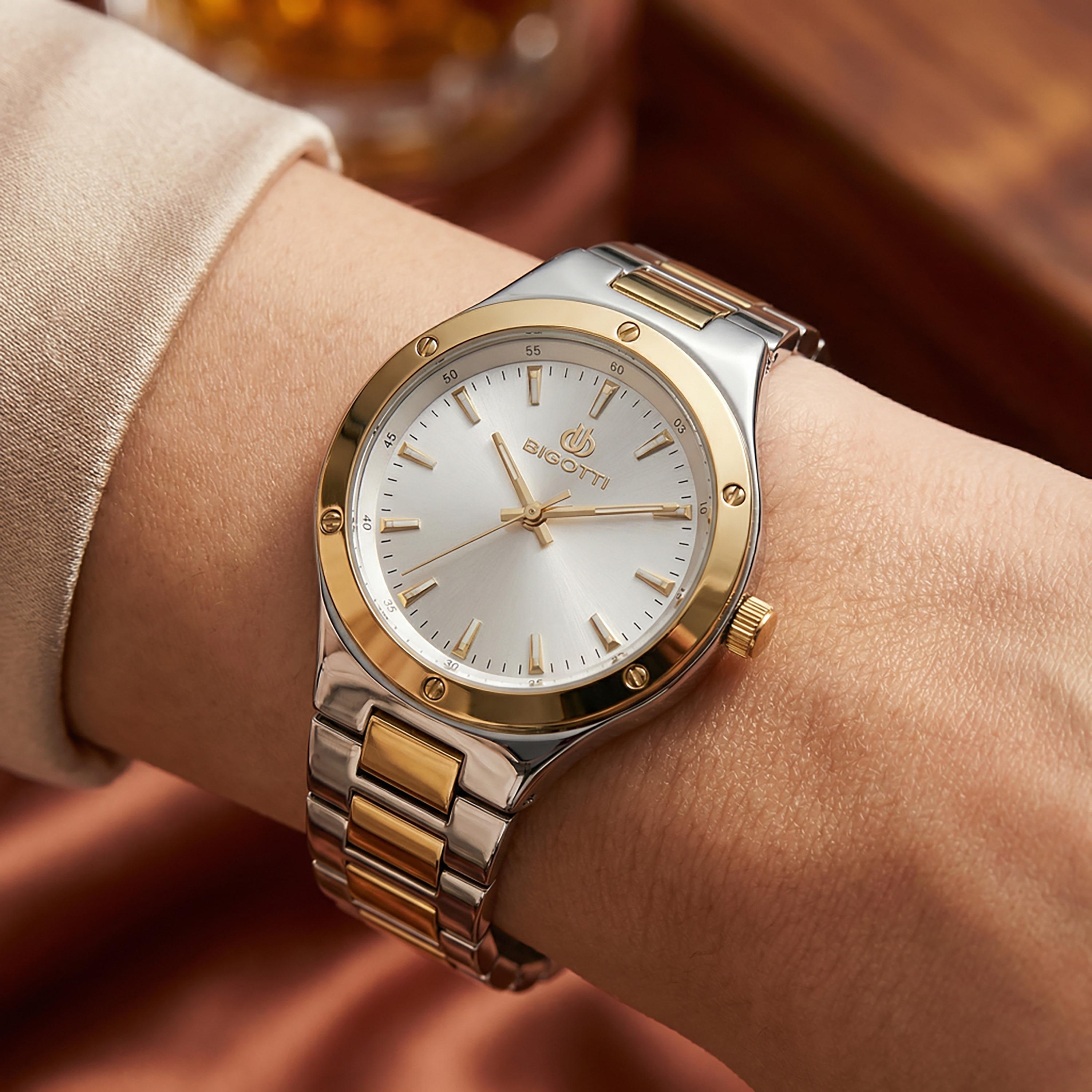 Bigotti Quotidiano Silver and Gold Stainless Steel Watch for Women | BG.1.10533-3-women-watchesandjewellery-watches-image-3