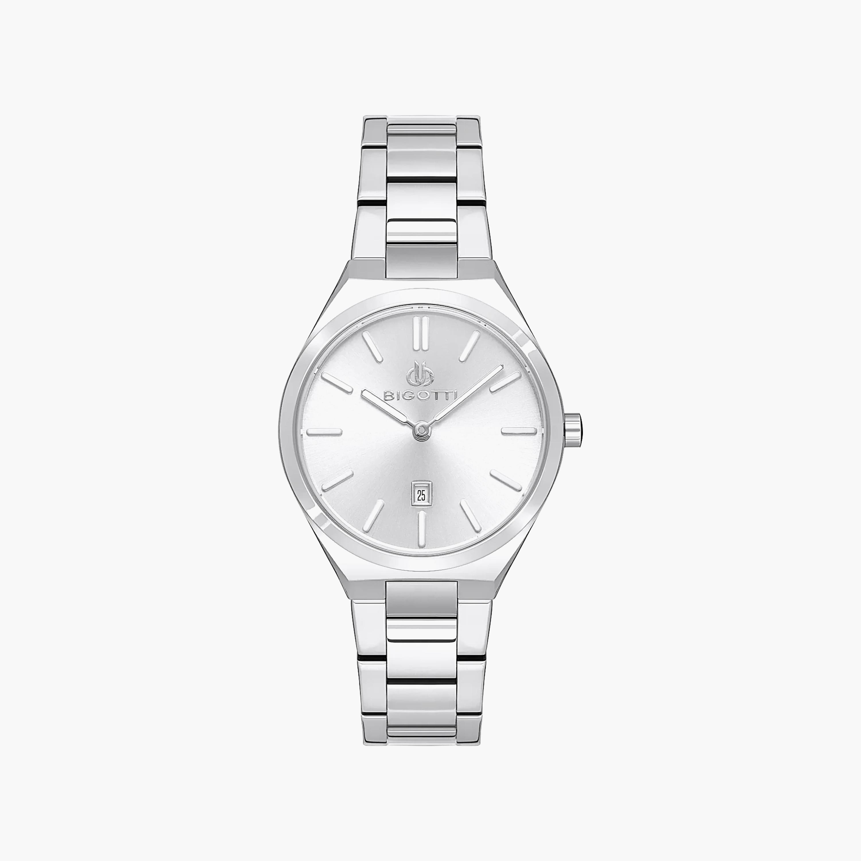 Bigotti Quotidiano Silver Stainless Steel Watch for Women | BG.1.10537-1-women-watchesandjewellery-watches-image-1