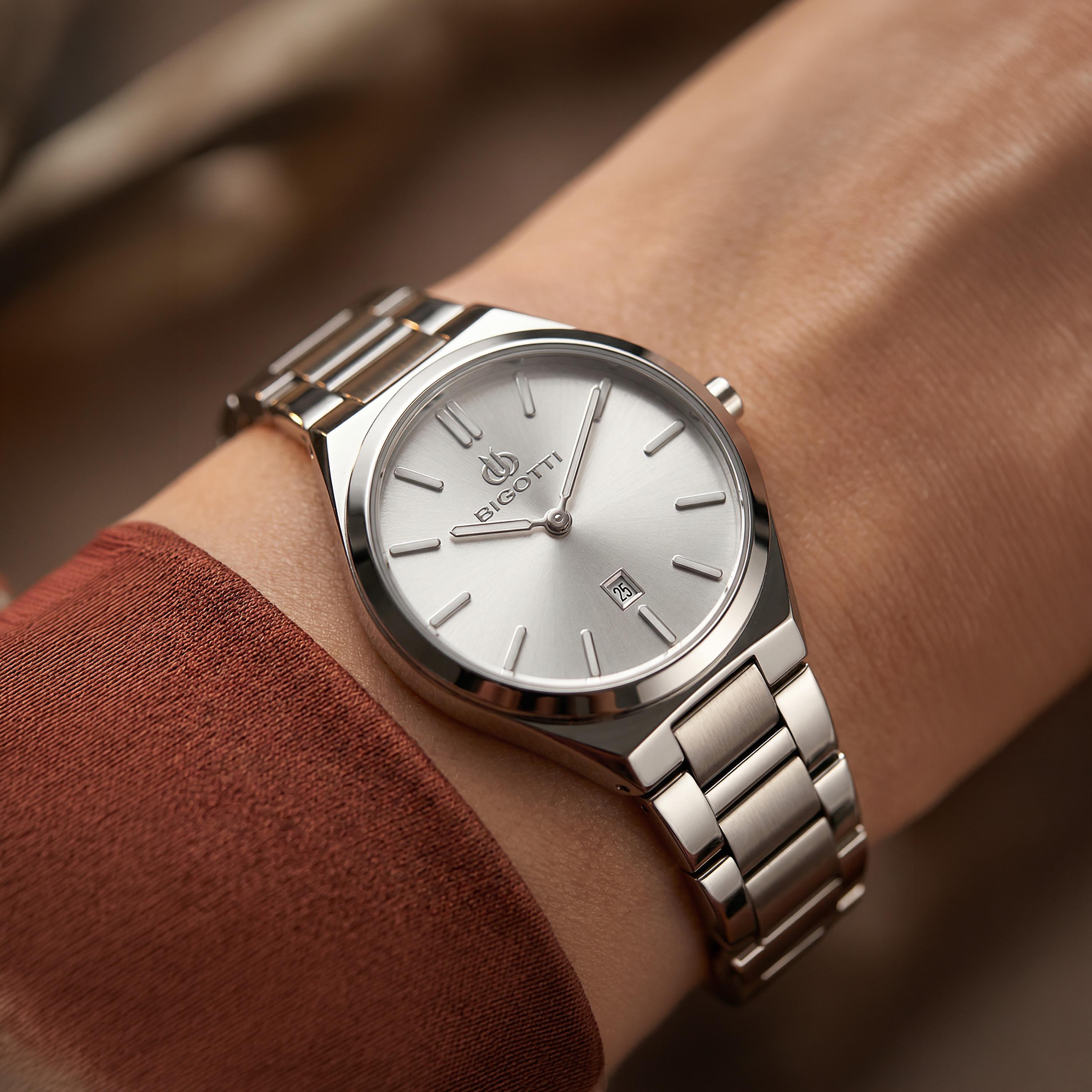 Bigotti Quotidiano Silver Stainless Steel Watch for Women | BG.1.10537-1-women-watchesandjewellery-watches-image-3