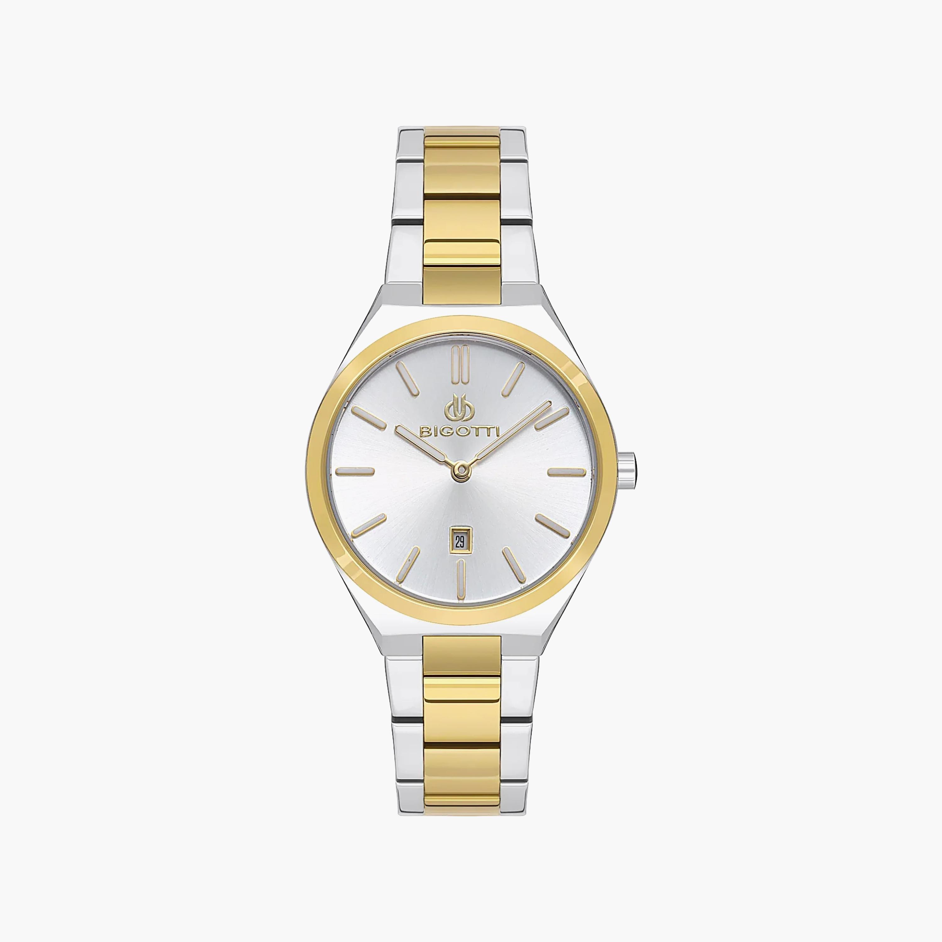 Bigotti Quotidiano Silver and Gold Stainless Steel Watch for Women | BG.1.10537-3-women-watchesandjewellery-watches-image-1