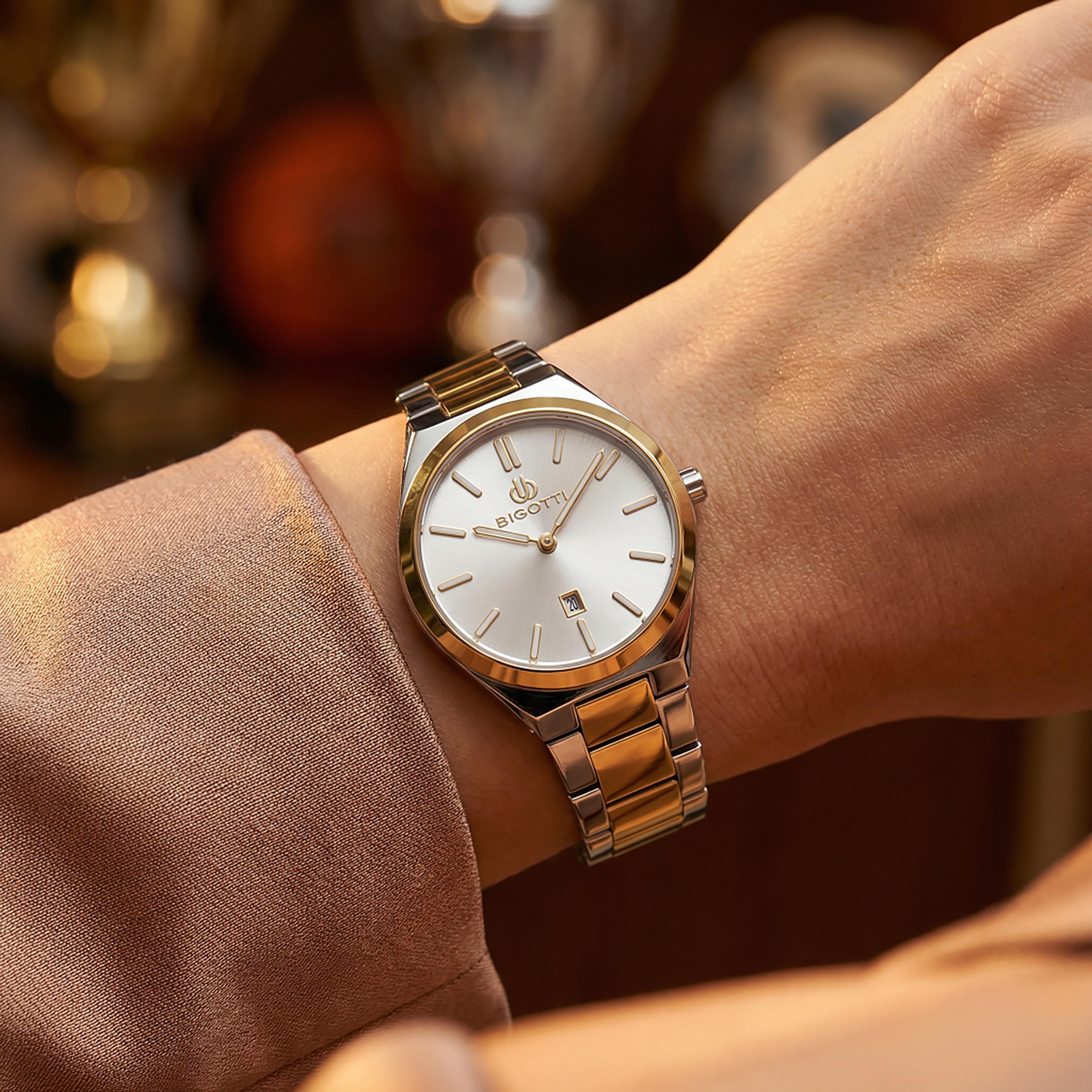 Bigotti Quotidiano Silver and Gold Stainless Steel Watch for Women | BG.1.10537-3-women-watchesandjewellery-watches-image-3
