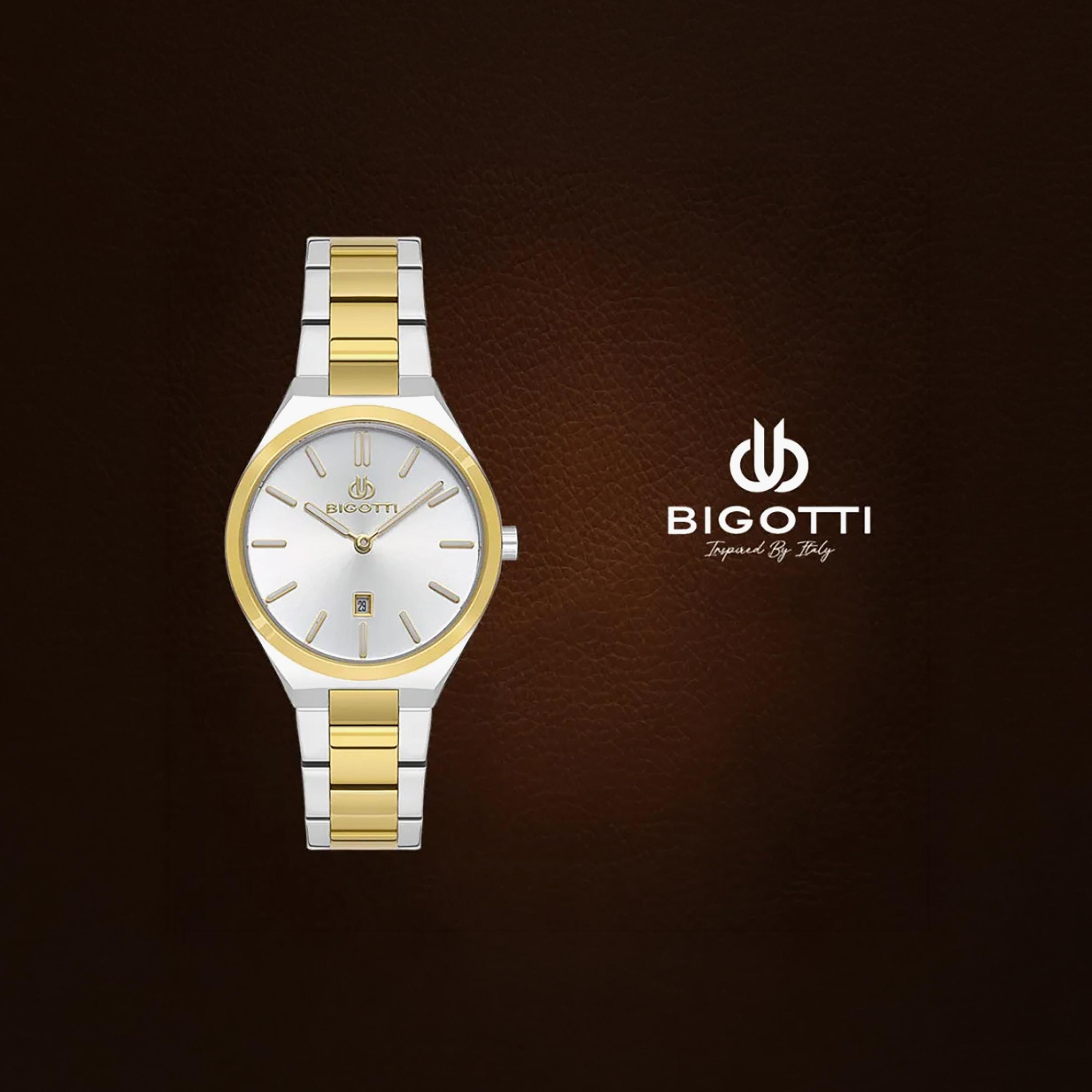 Bigotti Quotidiano Silver and Gold Stainless Steel Watch for Women | BG.1.10537-3-women-watchesandjewellery-watches-image-4