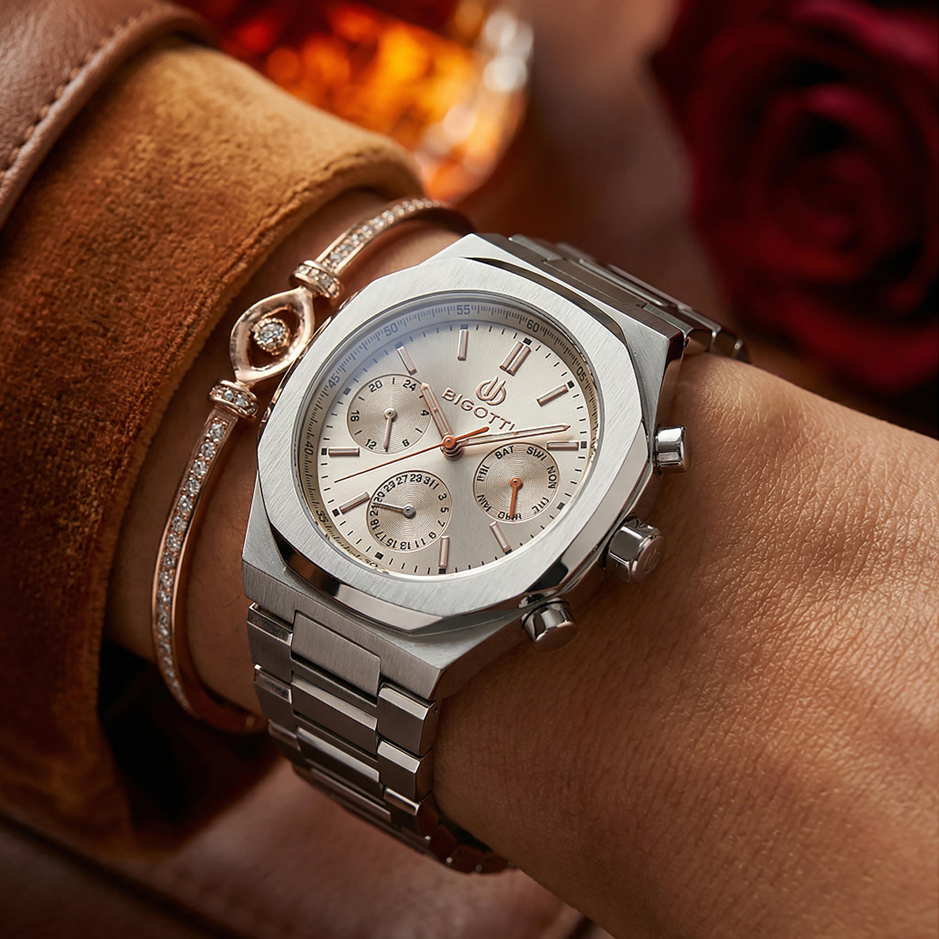 Bigotti Raffinato Silver Stainless Steel Watch for Women | BG.1.10548-1-women-watchesandjewellery-watches-image-3