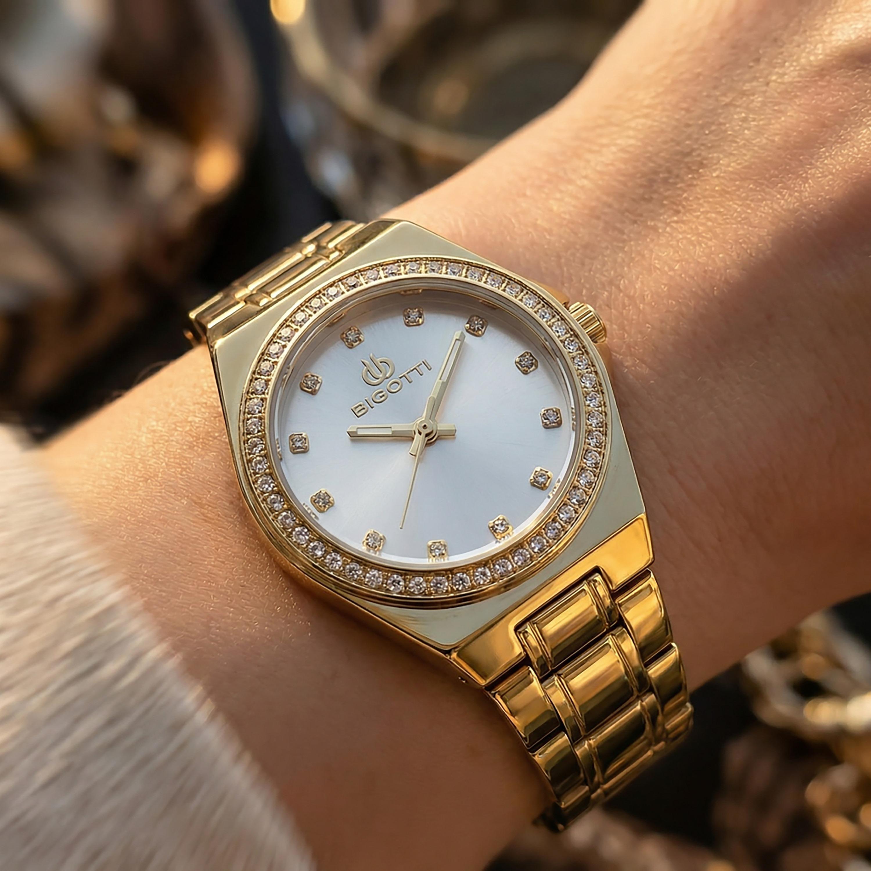ساعة بيجوتي كوتيديانو الذهبية المصنوعة من الفولاذ المقاوم للصدأ للنساء | BG.1.10551-2-women-watchesandjewellery-watches-image-3