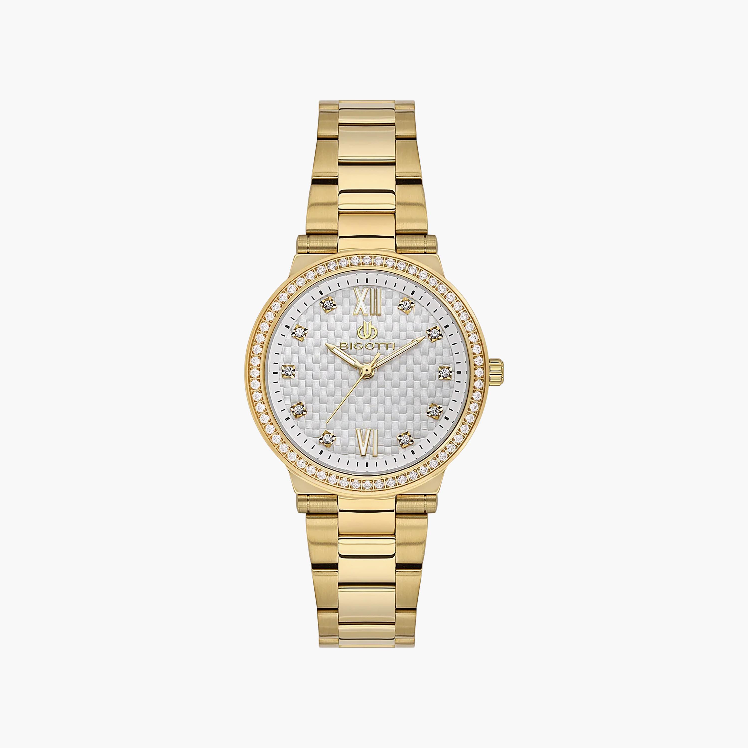 Bigotti Raffinato Gold Stainless Steel Watch for Women | BG.1.10655-3-women-watchesandjewellery-watches-image-1