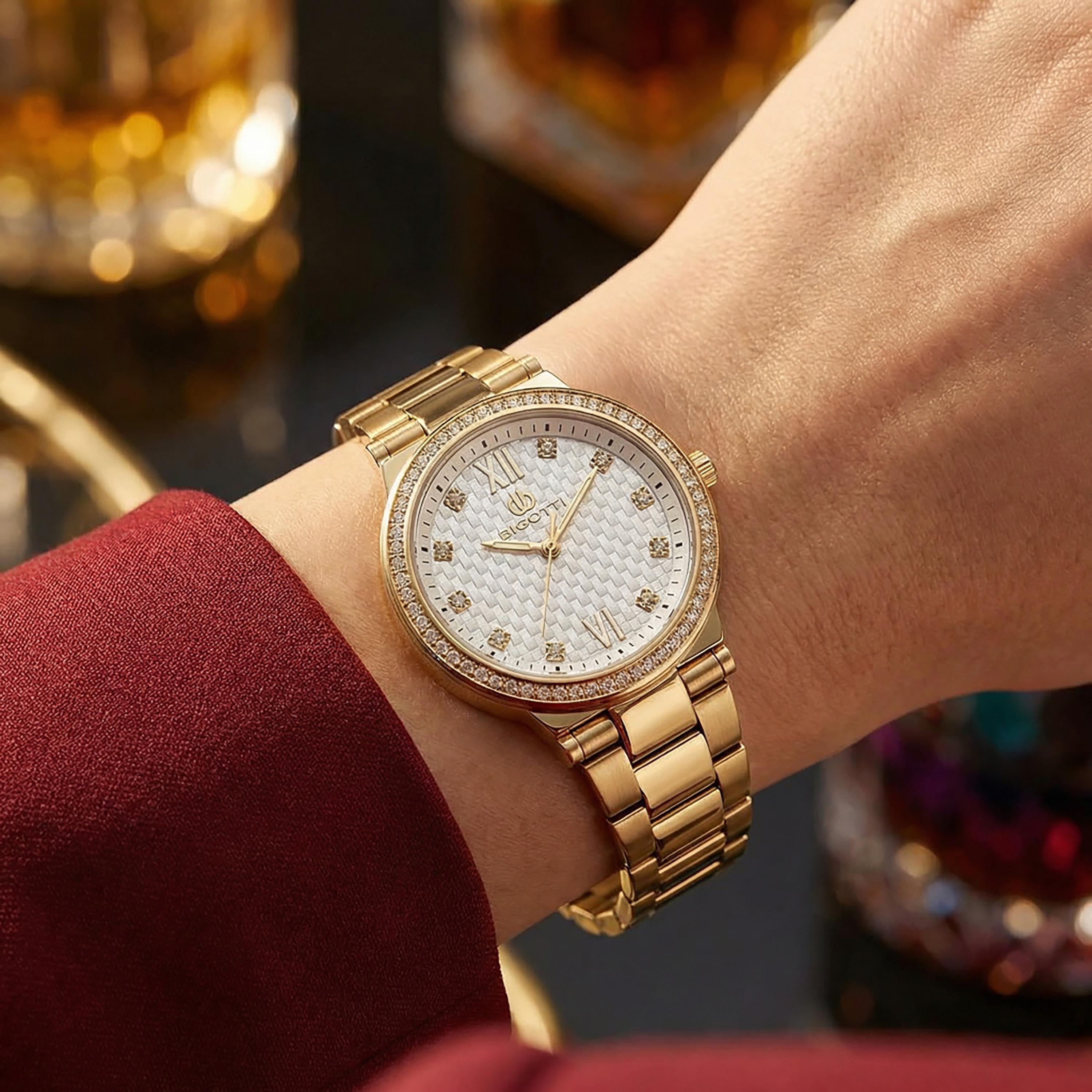 Bigotti Raffinato Gold Stainless Steel Watch for Women | BG.1.10655-3-women-watchesandjewellery-watches-image-3