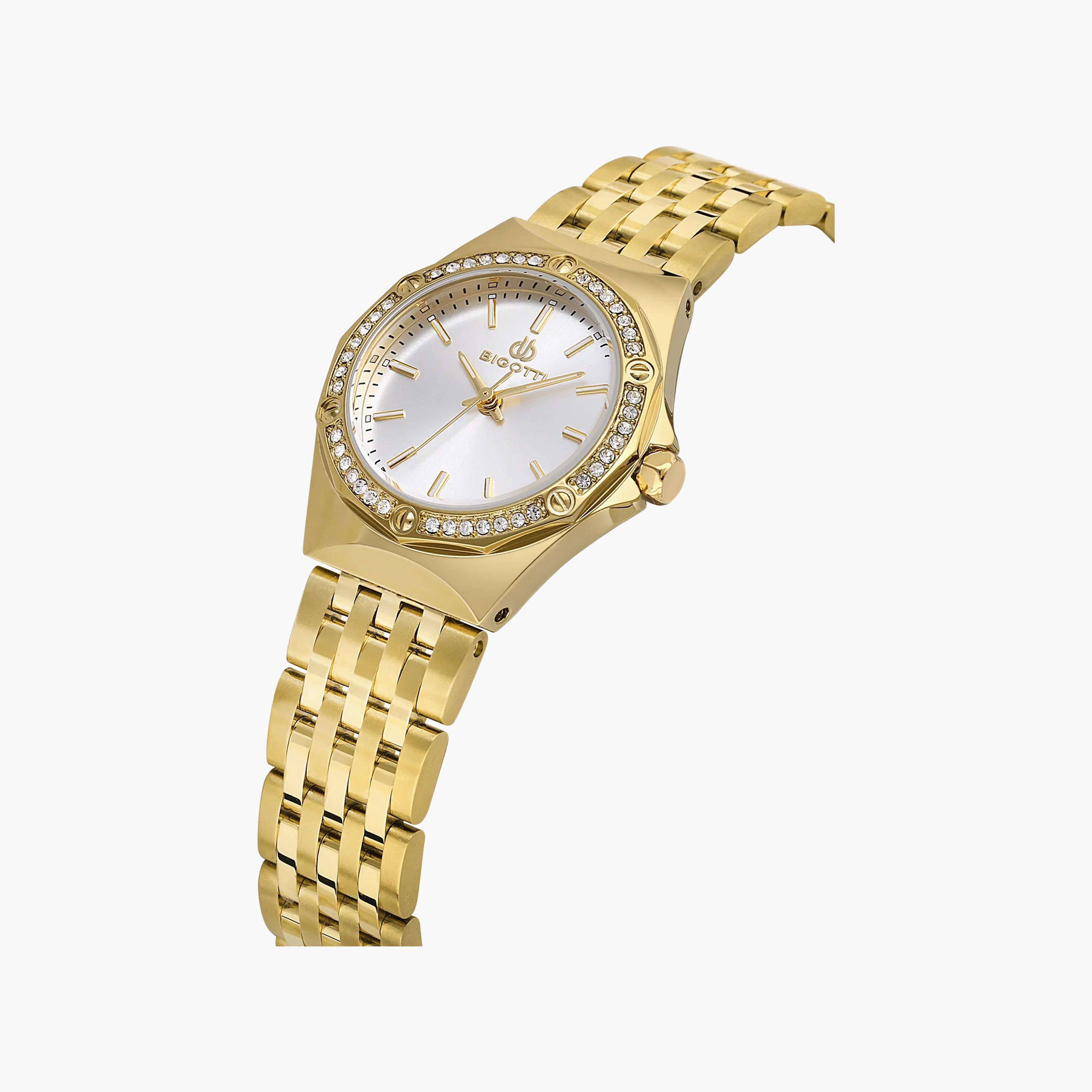 Bigotti Raffinato Gold Stainless Steel Watch for Women | BG.1.10656-3-women-watchesandjewellery-watches-image-3