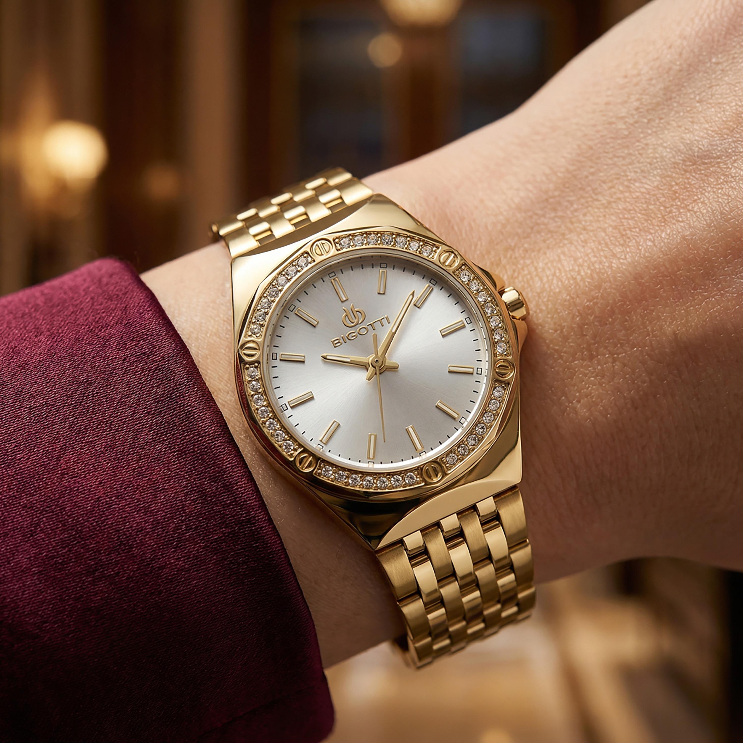 Bigotti Raffinato Gold Stainless Steel Watch for Women | BG.1.10656-3-women-watchesandjewellery-watches-image-5