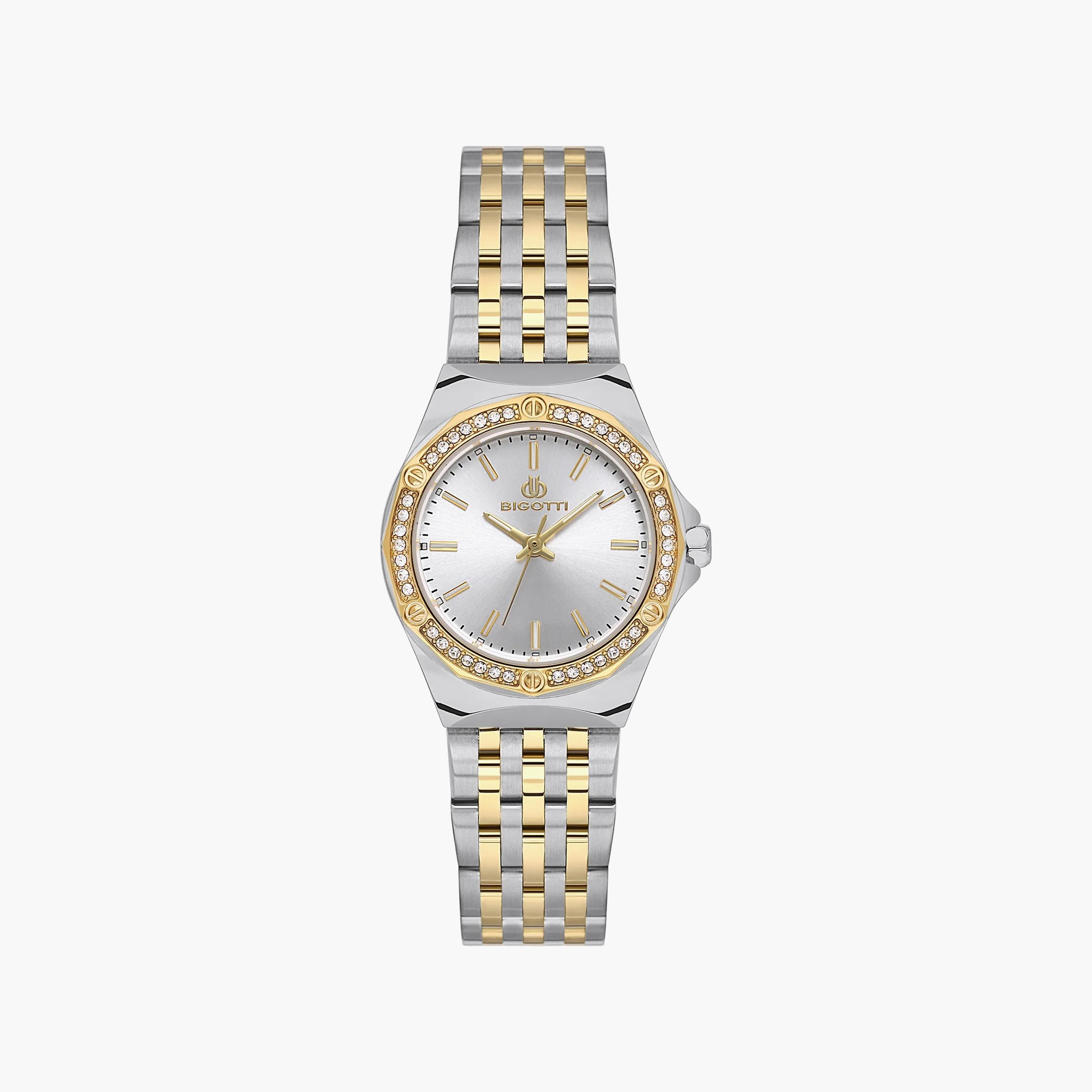 Bigotti Raffinato Silver and Gold Stainless Steel Watch for Women | BG.1.10656-4-women-watchesandjewellery-watches-image-1
