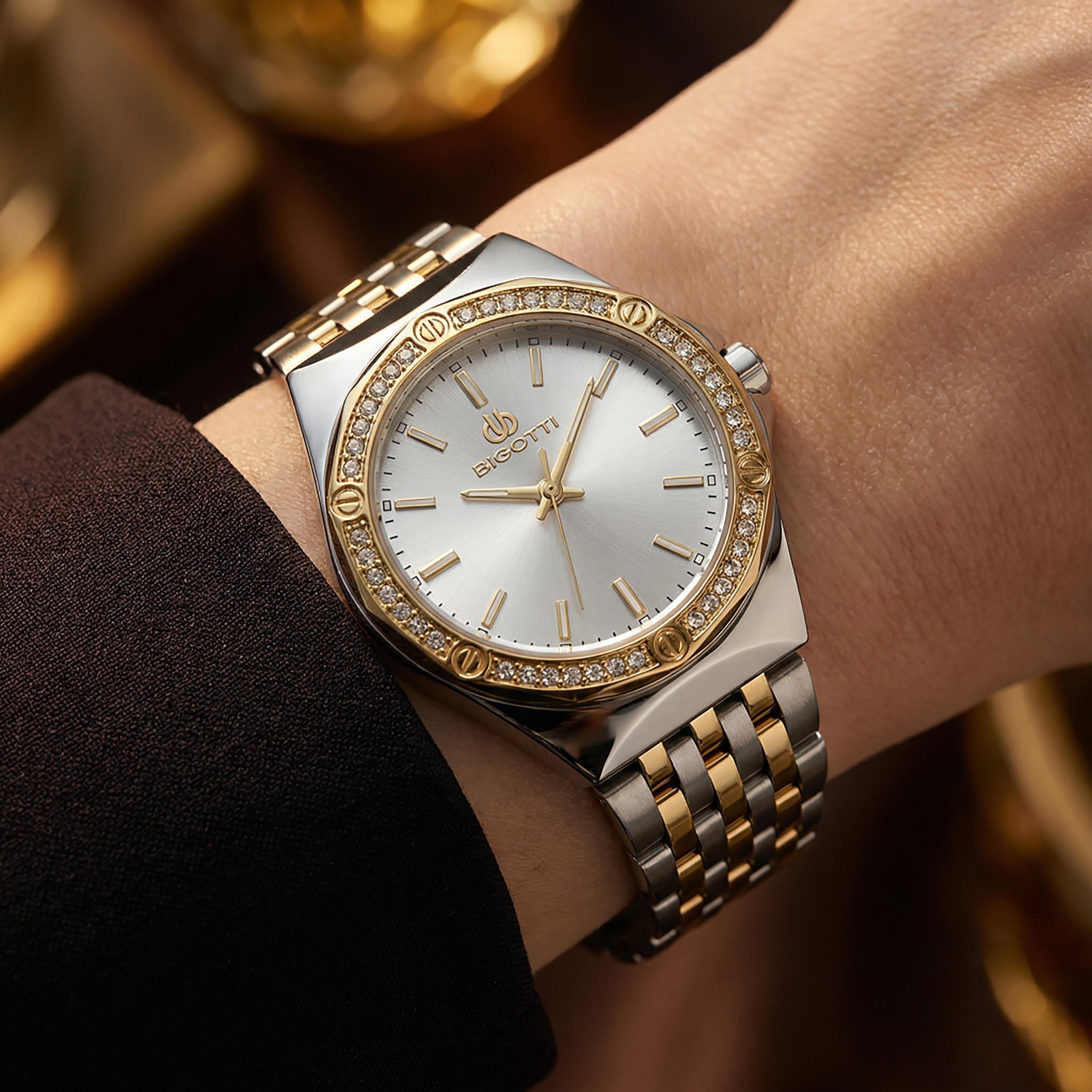 Bigotti Raffinato Silver and Gold Stainless Steel Watch for Women | BG.1.10656-4-women-watchesandjewellery-watches-image-5