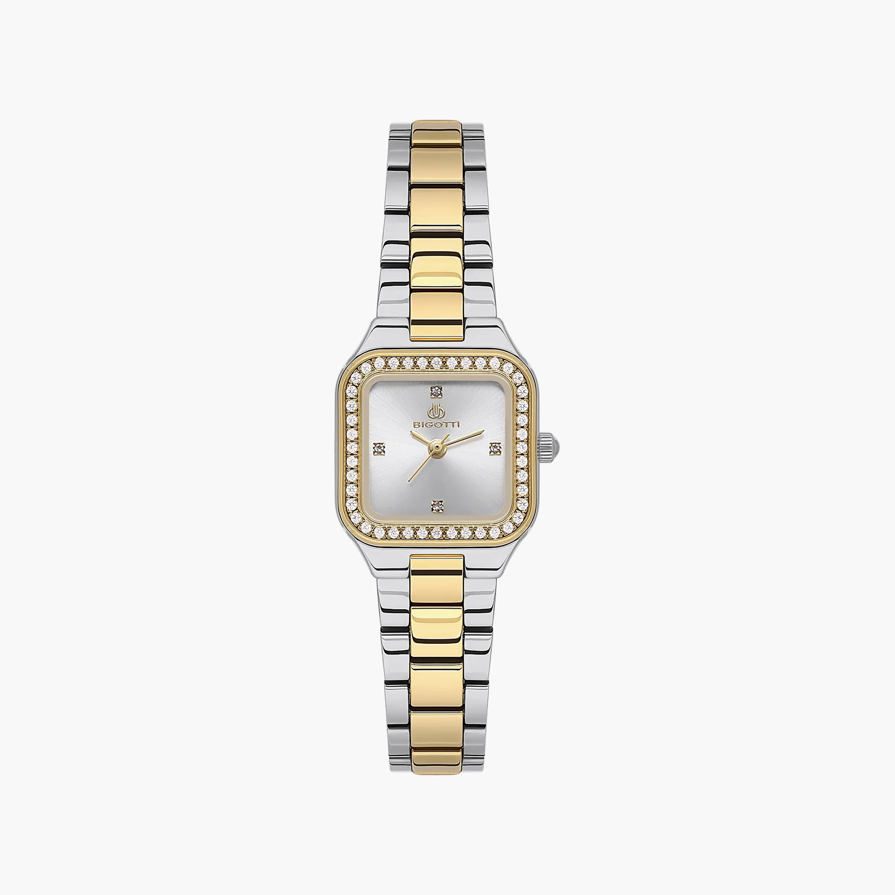 Bigotti Quotidiano Silver and Gold Stainless Steel Watch for Women | BG.1.10657-5-women-watchesandjewellery-watches-image-1