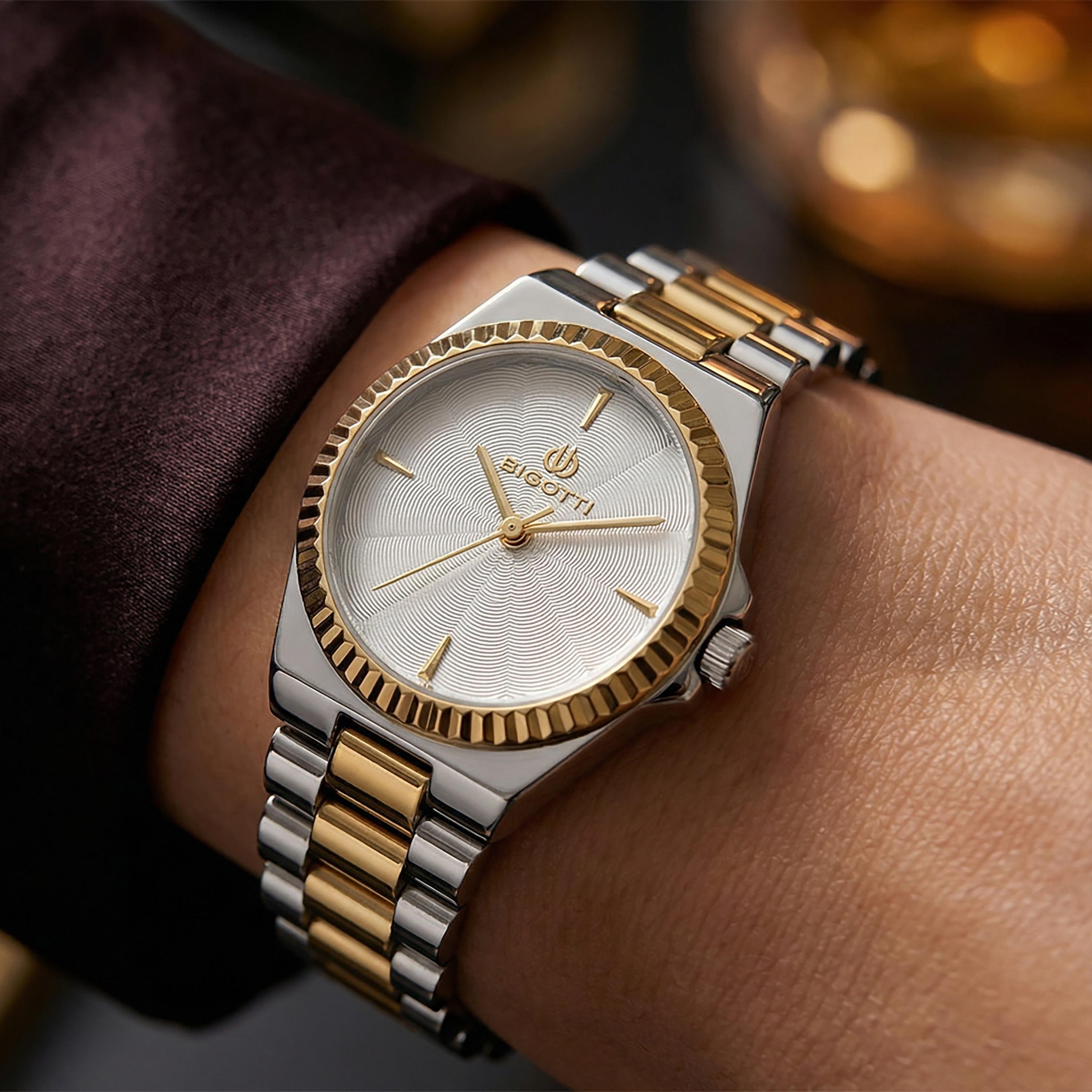 Bigotti Quotidiano Silver and Gold Stainless Steel Watch for Women | BG.1.10666-5-women-watchesandjewellery-watches-image-3
