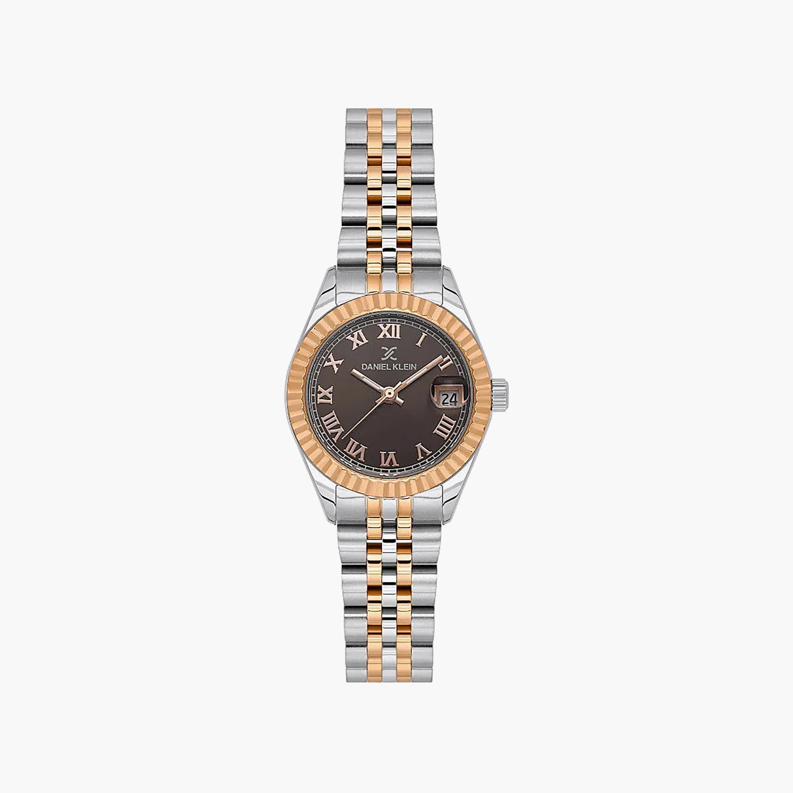 Daniel Klein Premium Silver and Rose Gold Stainless Steel Watch for Women | DK.1.14097-6-women-watchesandjewellery-watches-image-1