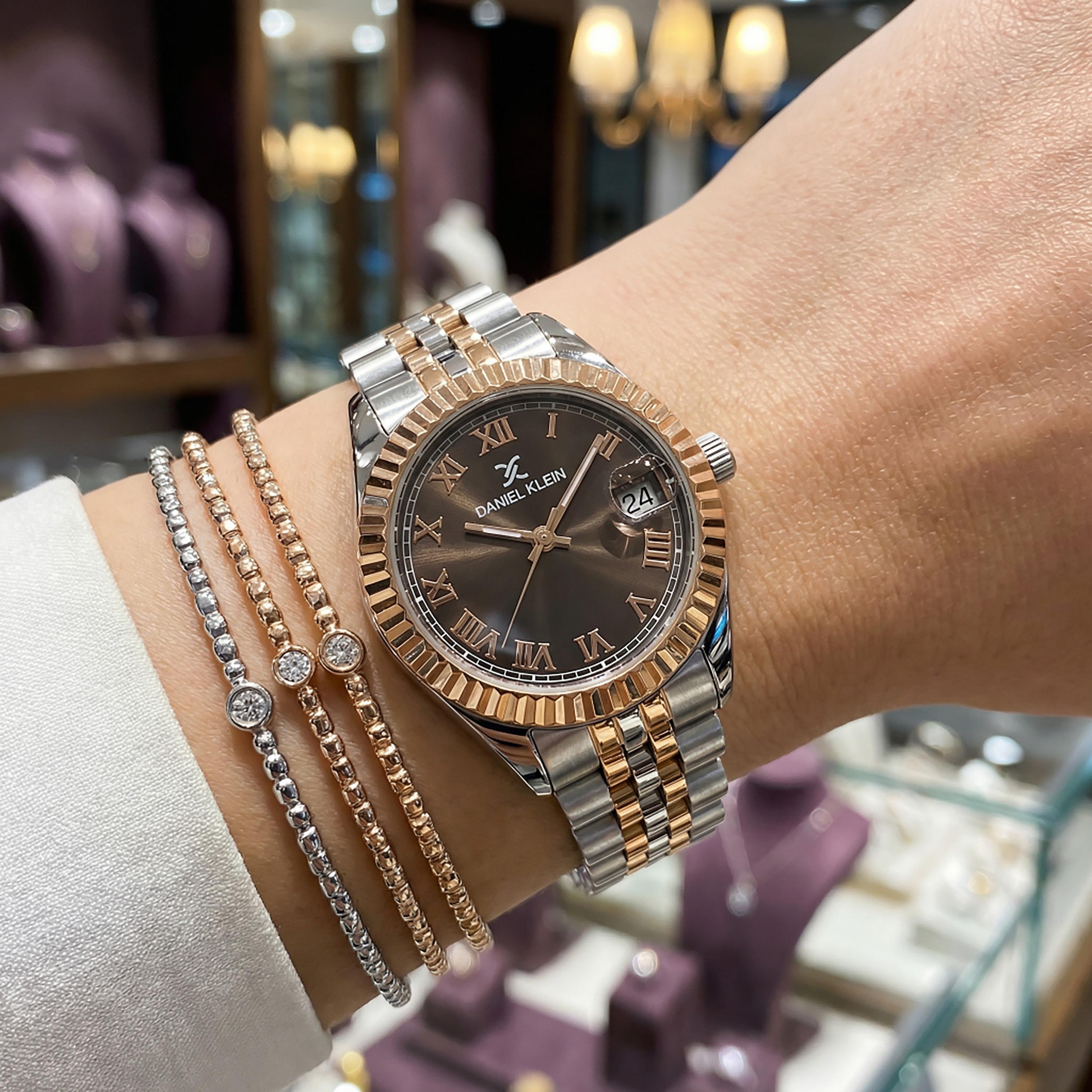 Daniel Klein Premium Silver and Rose Gold Stainless Steel Watch for Women | DK.1.14097-6-women-watchesandjewellery-watches-image-5