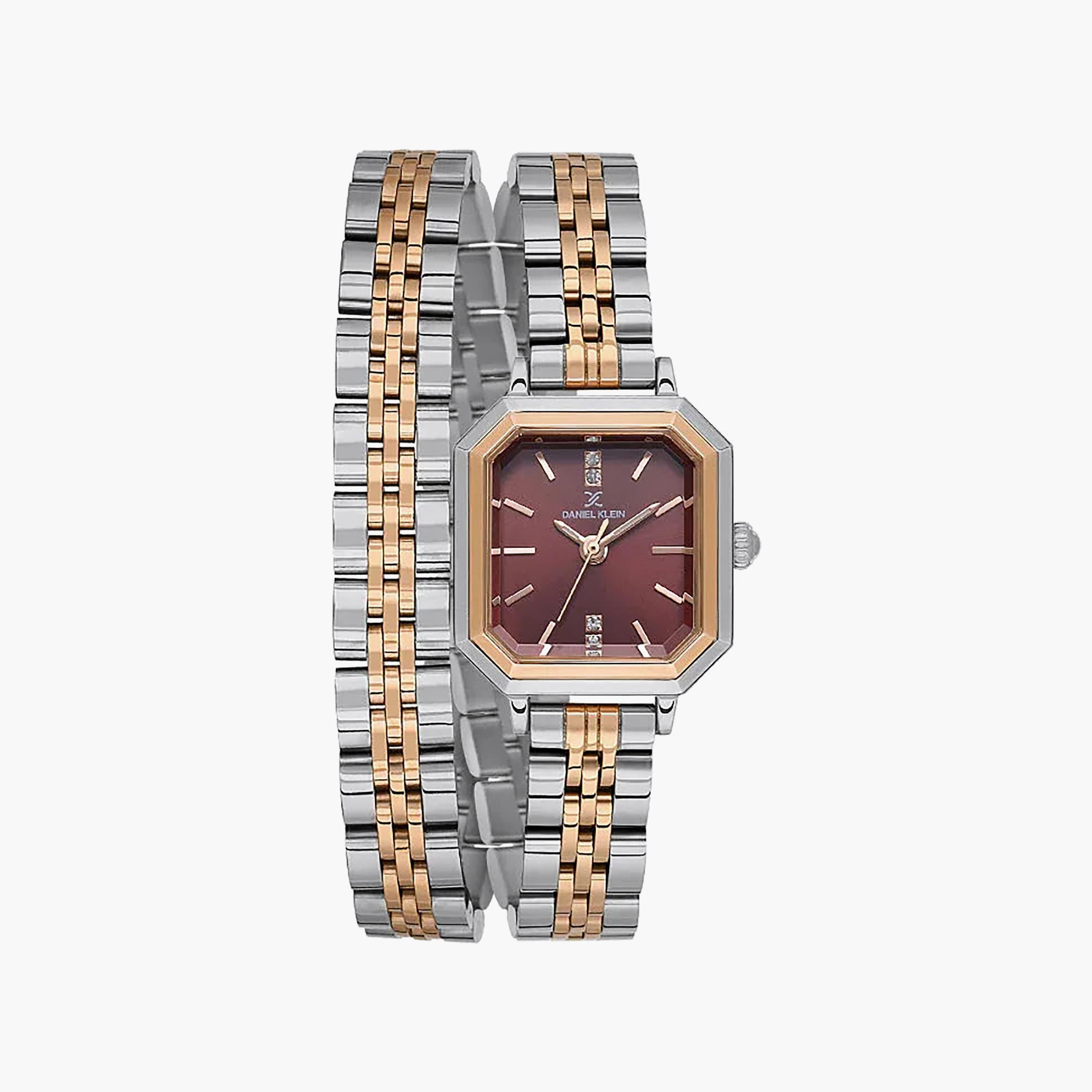 Daniel Klein Premium Silver and Rose Gold Stainless Steel Watch for Women | DK.1.14098-6-women-watchesandjewellery-watches-image-1