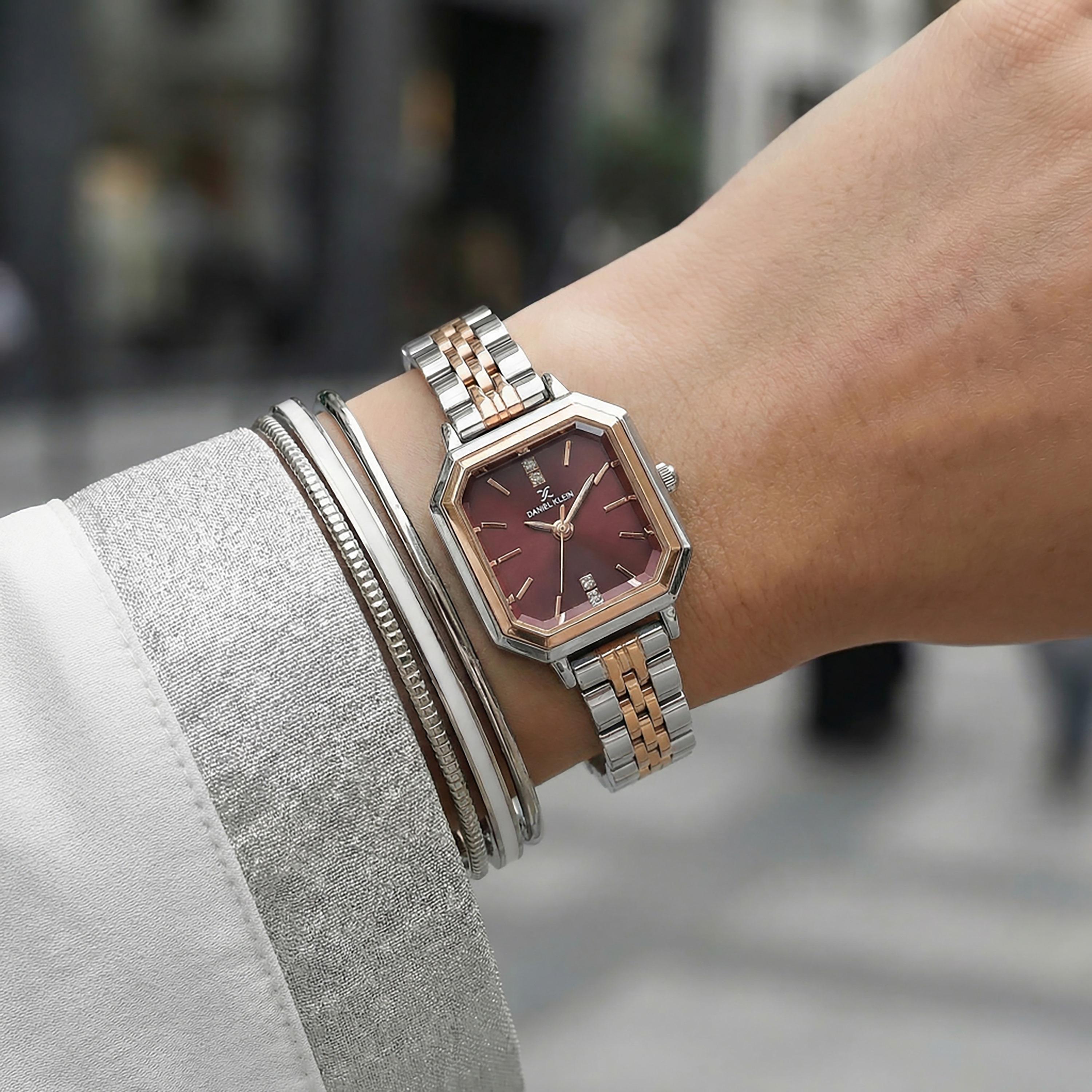 Daniel Klein Premium Silver and Rose Gold Stainless Steel Watch for Women | DK.1.14098-6-women-watchesandjewellery-watches-image-4