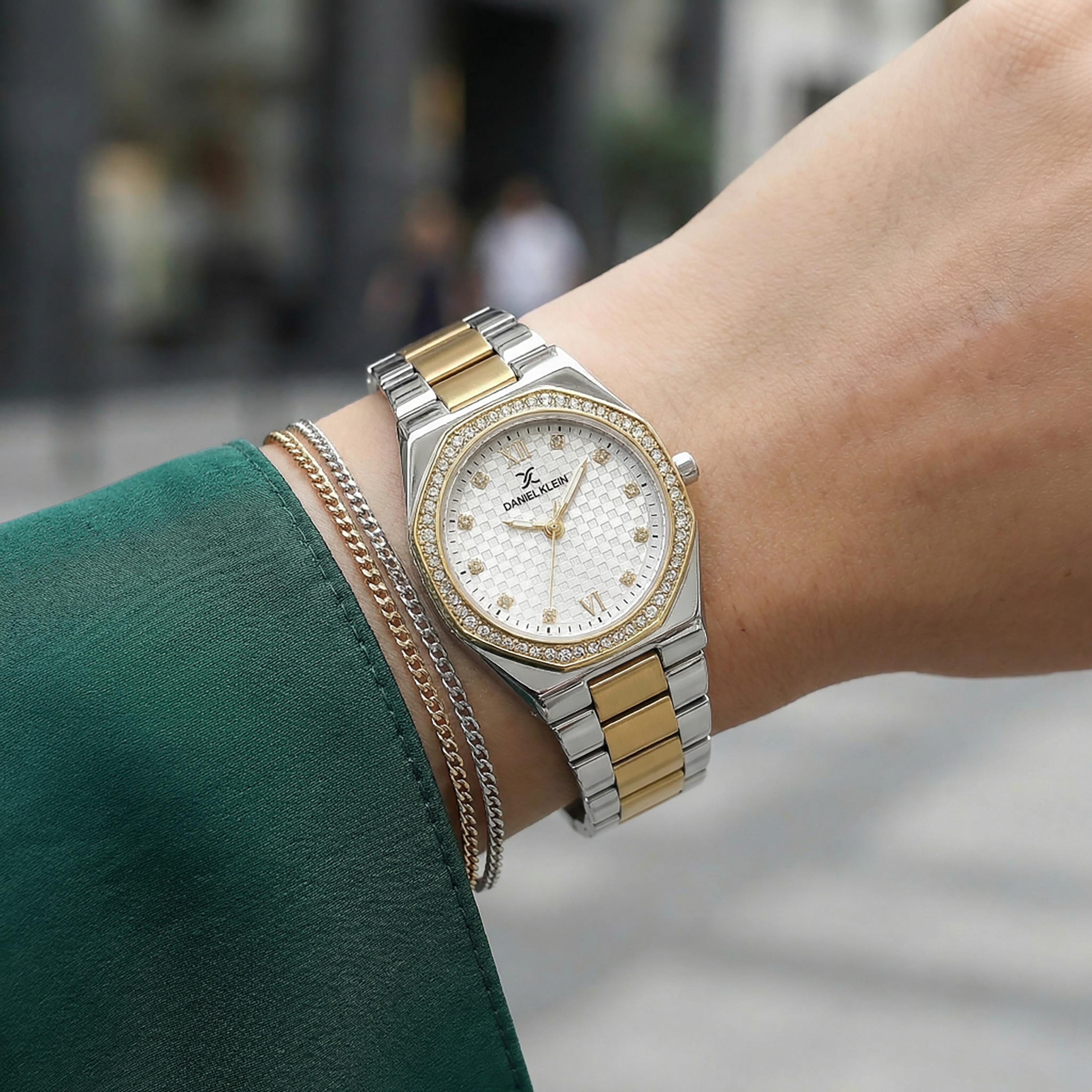 Daniel Klein Premium Silver and Gold Stainless Steel Watch for Women | DK.1.14099-4-women-watchesandjewellery-watches-image-3