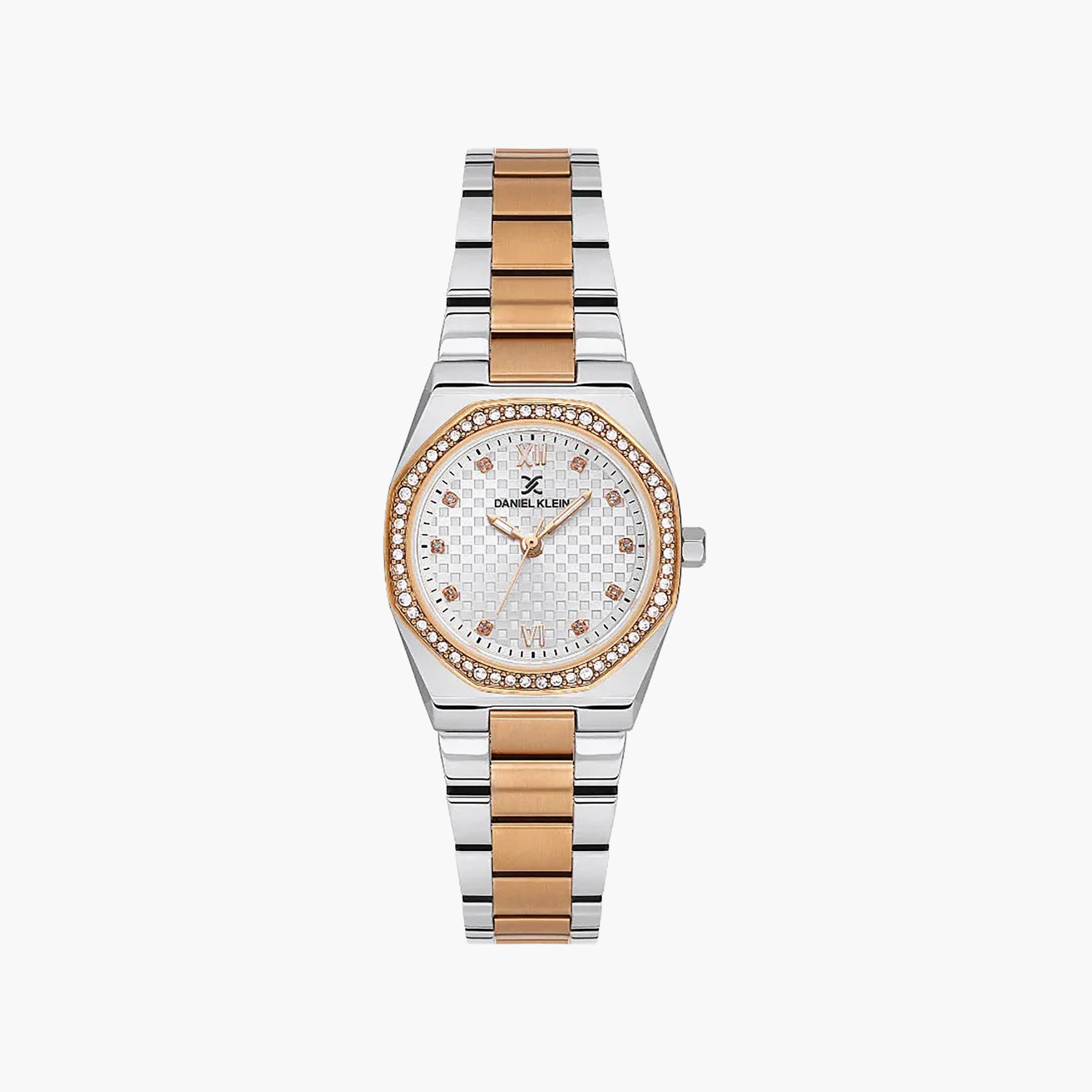 Daniel Klein Premium Silver and Rose Gold Stainless Steel Watch for Women | DK.1.14099-6-women-watchesandjewellery-watches-image-1