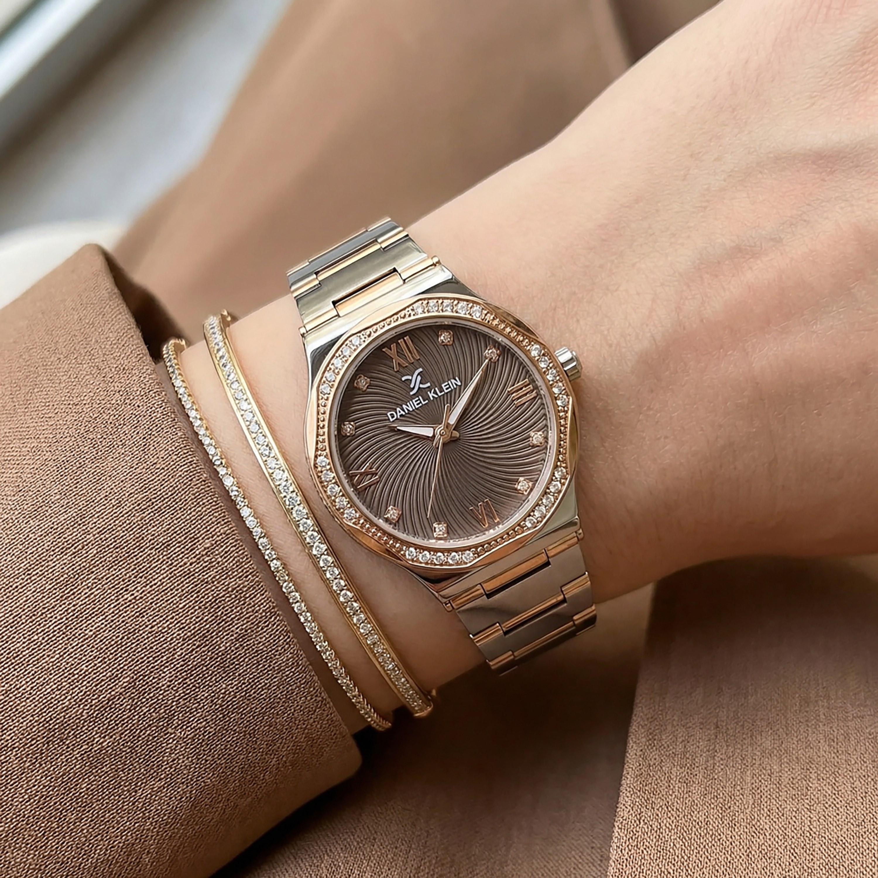 Daniel Klein Premium Silver and Rose Gold Stainless Steel Watch for Women | DK.1.14101-6-women-watchesandjewellery-watches-image-5