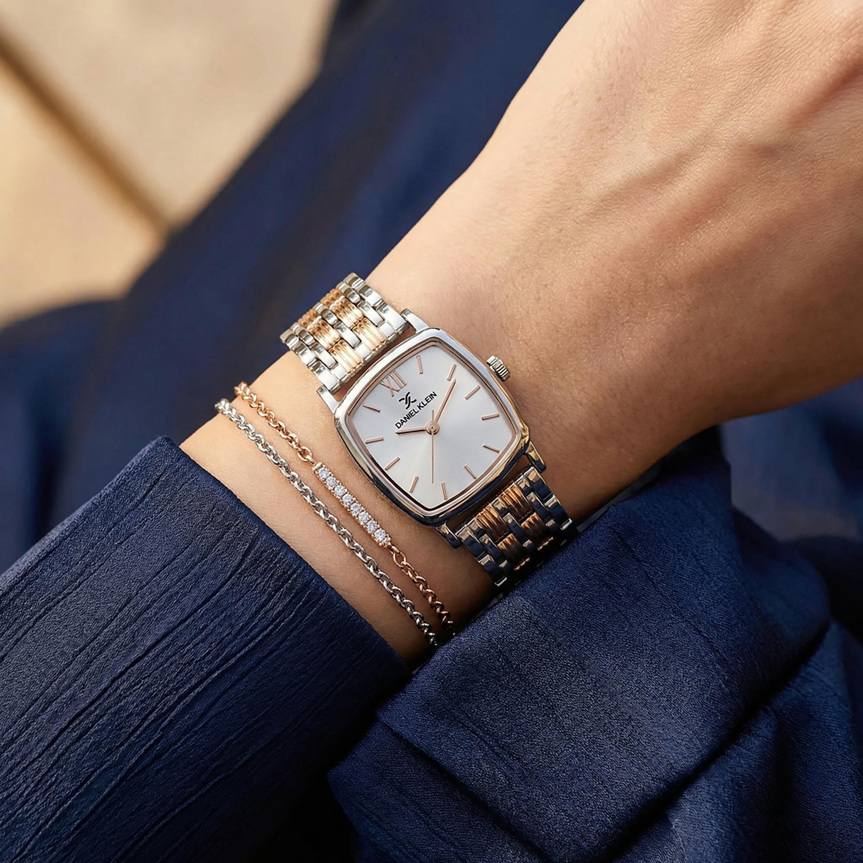Daniel Klein Premium Silver and Rose Gold Stainless Steel Watch for Women | DK.1.14102-6-women-watchesandjewellery-watches-image-3