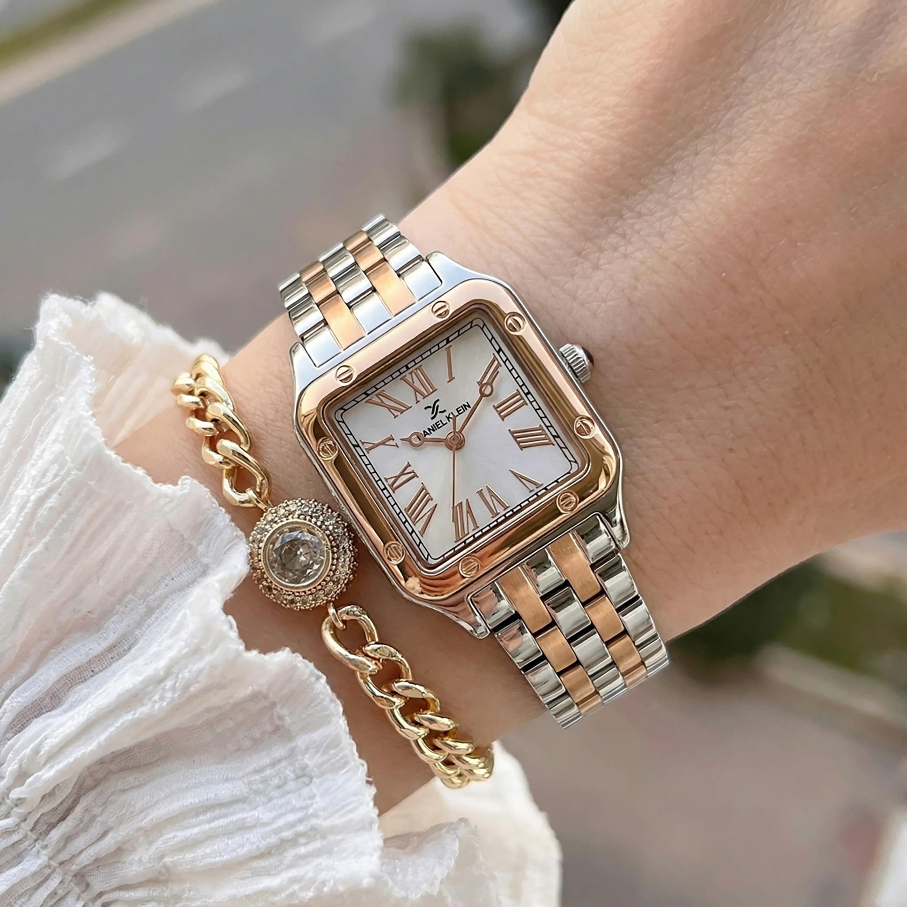 Daniel Klein Premium Silver and Rose Gold Stainless Steel Watch for Women | DK.1.14104-7-women-watchesandjewellery-watches-image-3