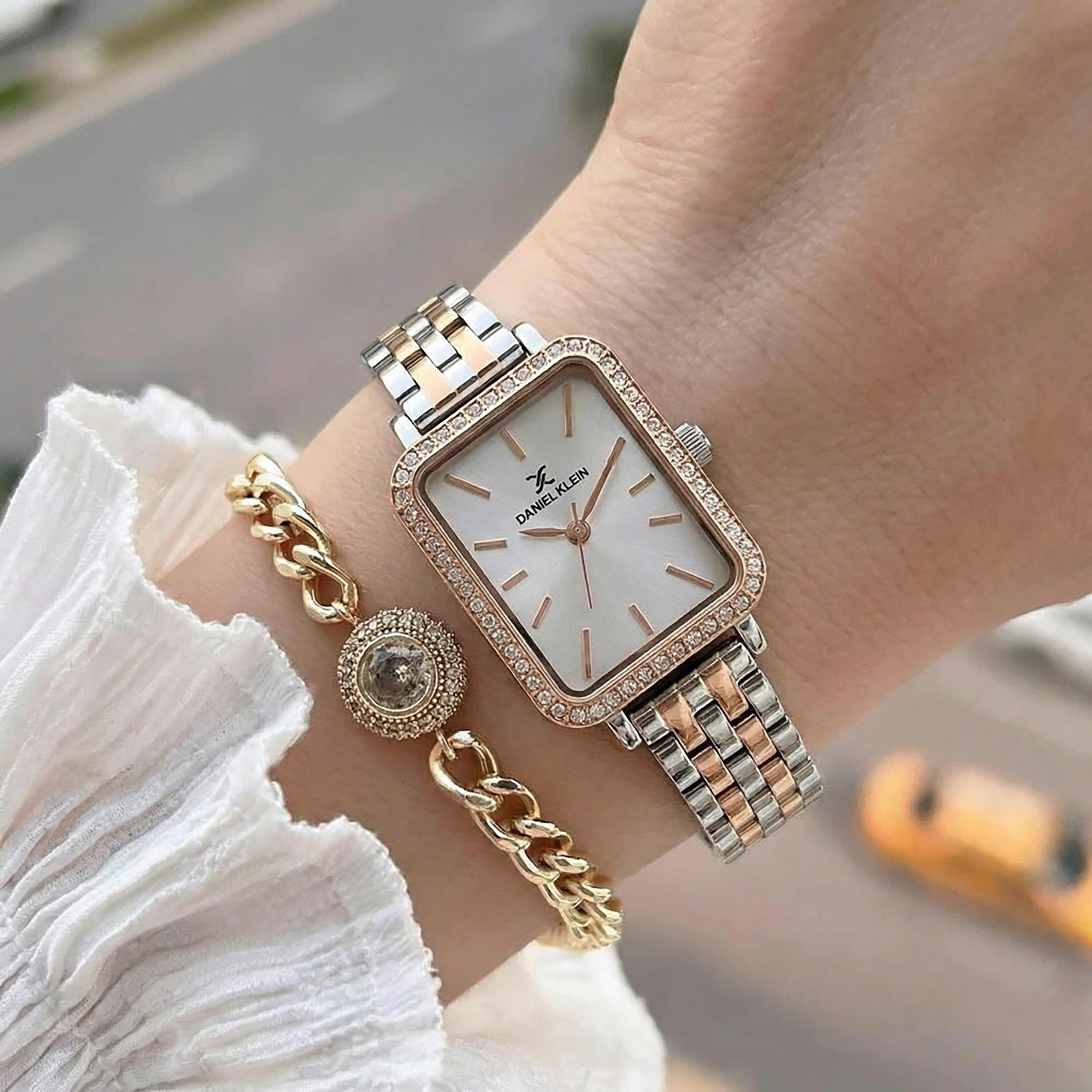 Daniel Klein Premium Silver and Rose Gold Stainless Steel Watch for Women | DK.1.14105-6-women-watchesandjewellery-watches-image-3