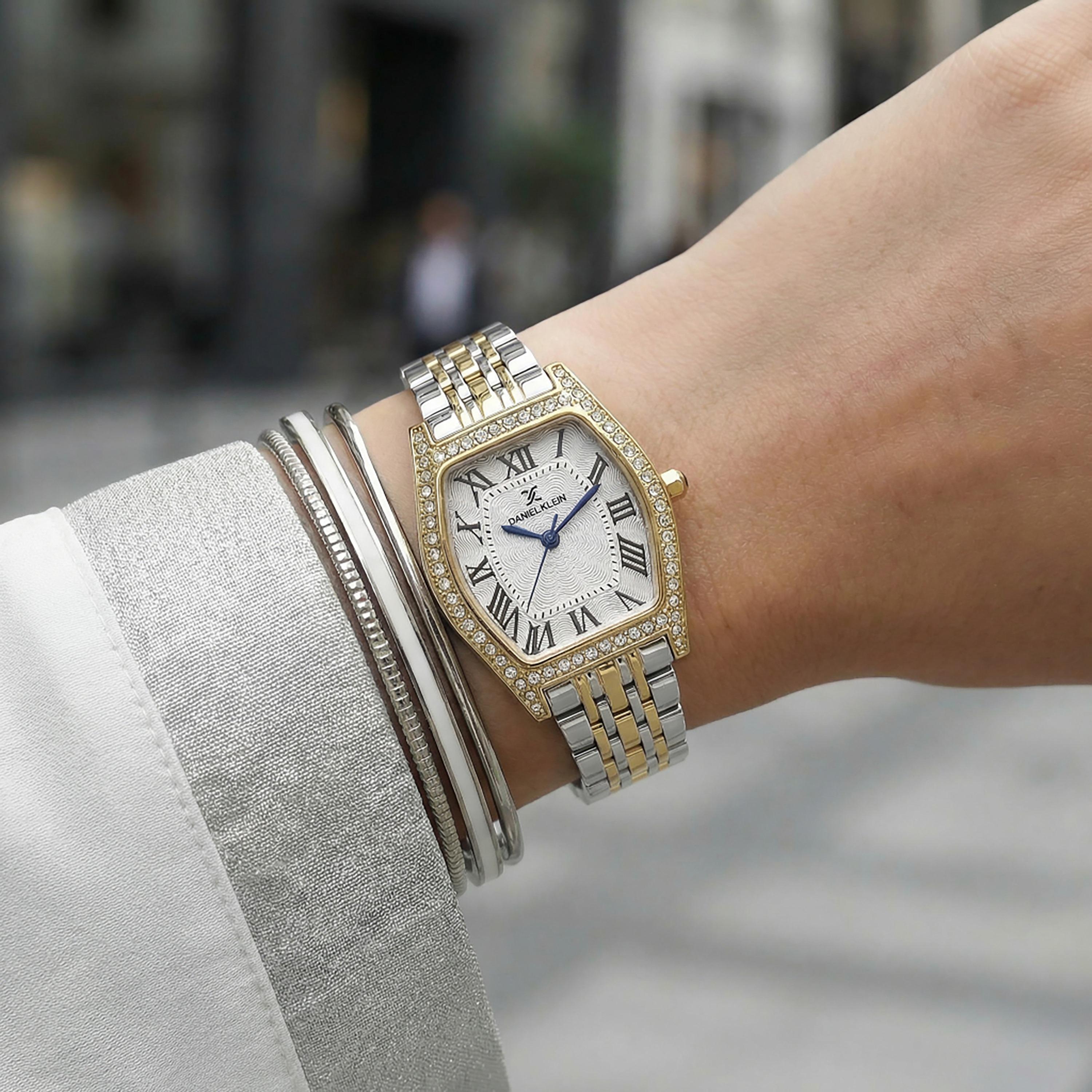 Daniel Klein Premium Silver and Gold Stainless Steel Watch for Women | DK.1.14106-3-women-watchesandjewellery-watches-image-5