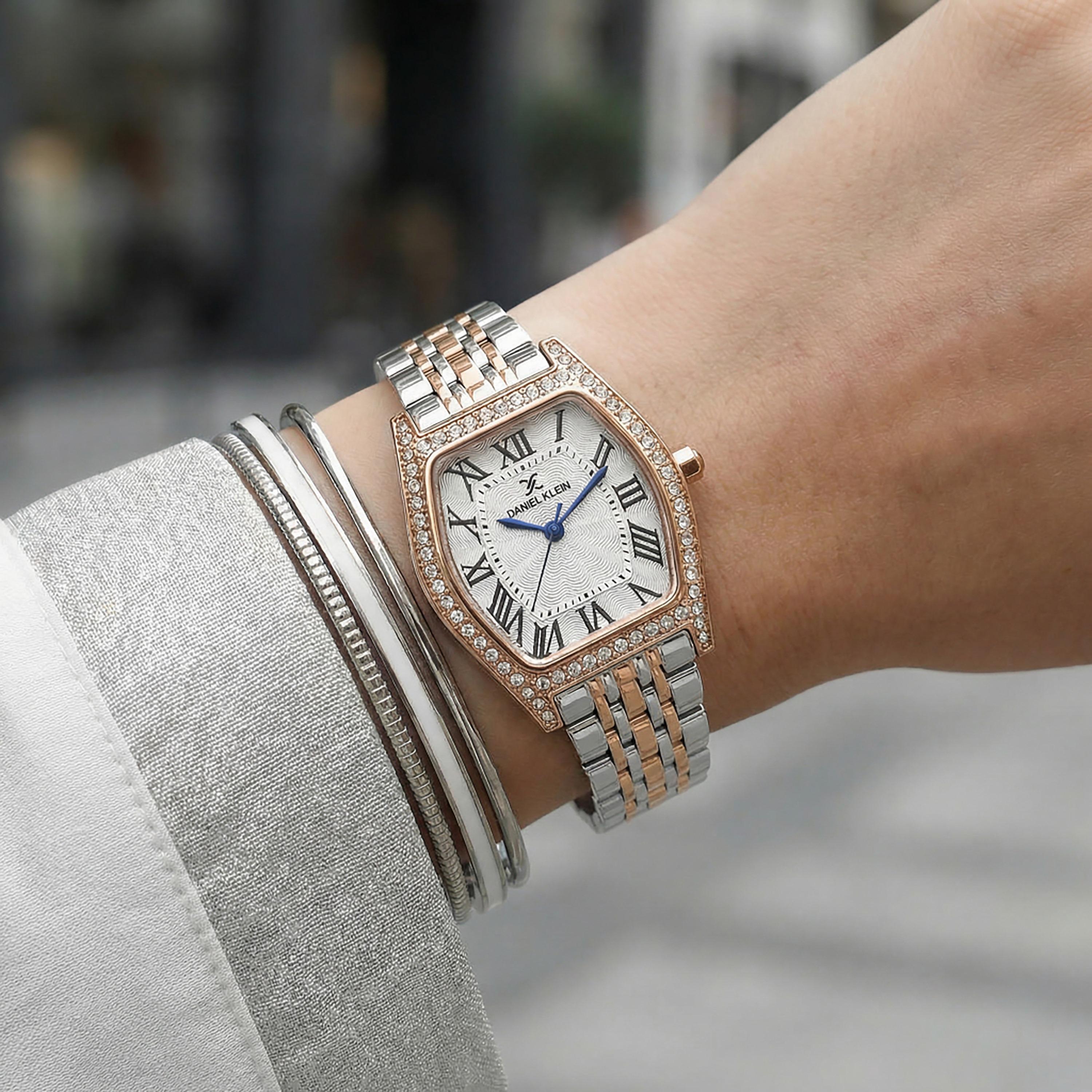 Daniel Klein Premium Silver and Rose Gold Stainless Steel Watch for Women | DK.1.14106-6-women-watchesandjewellery-watches-image-5
