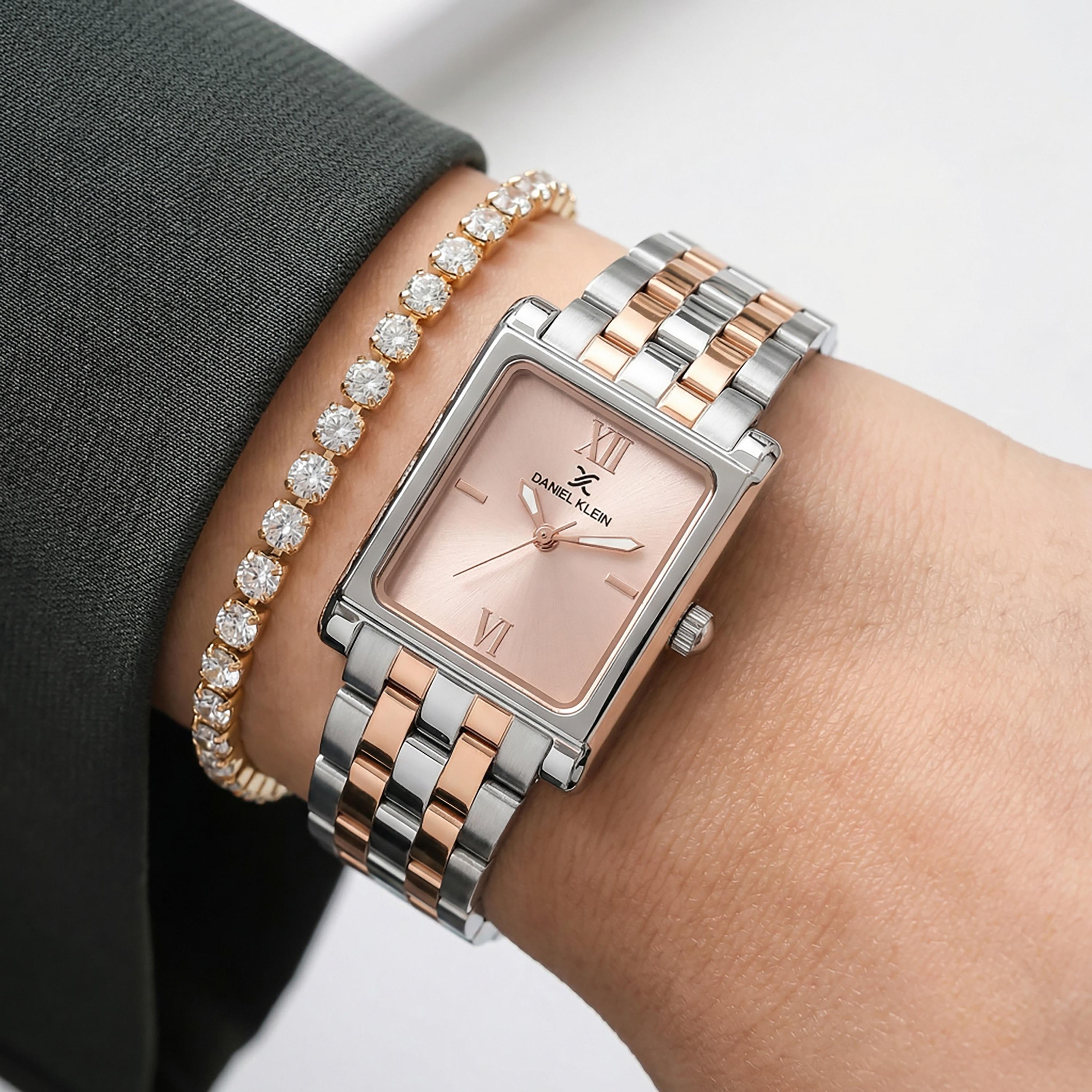 Daniel Klein Premium Silver and Rose Gold Stainless Steel Watch for Women | DK.1.14111-6-women-watchesandjewellery-watches-image-3