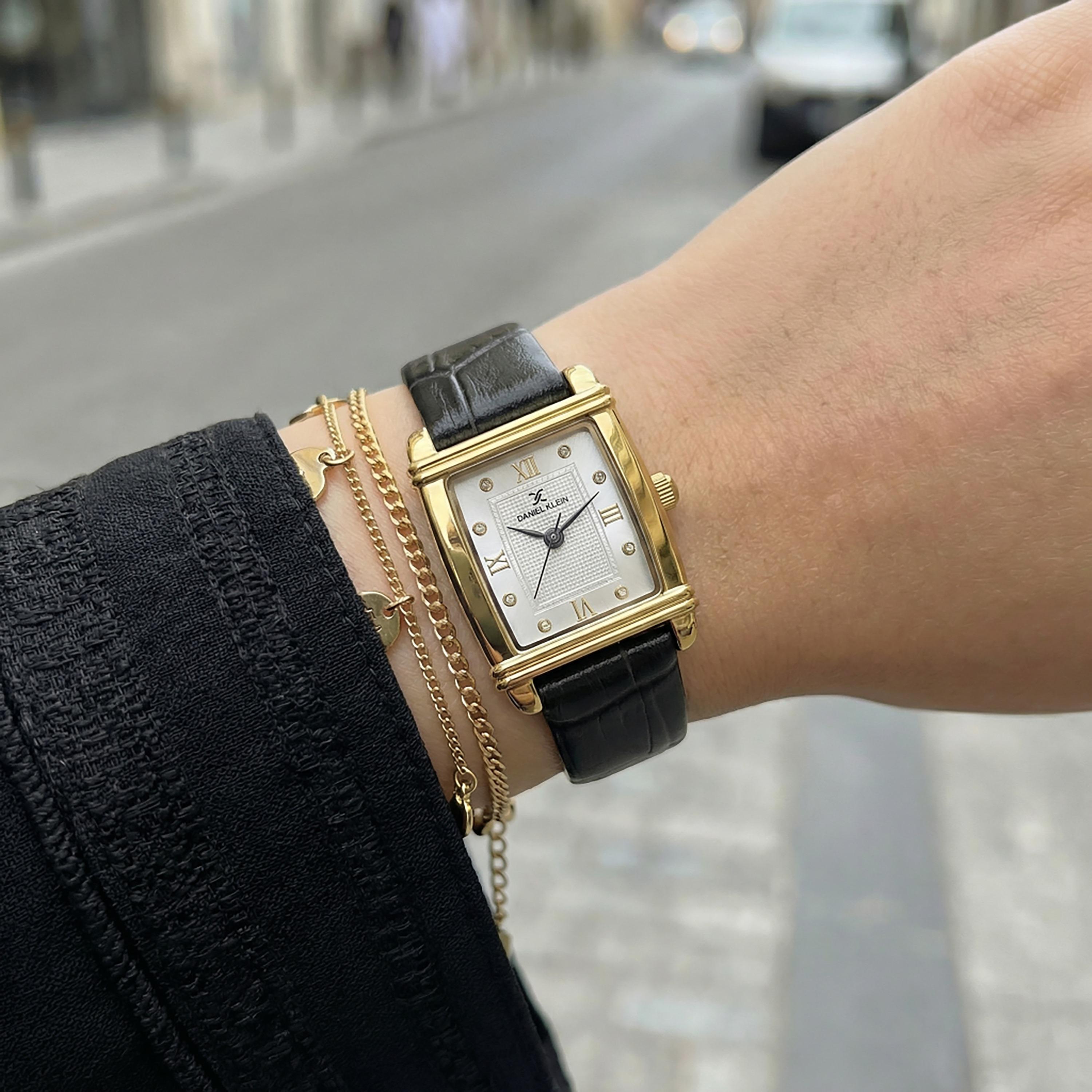 ساعة دانيال كلاين الفاخرة من الجلد الأسود للنساء | DK.1.14116-2-women-watchesandjewellery-watches-image-3