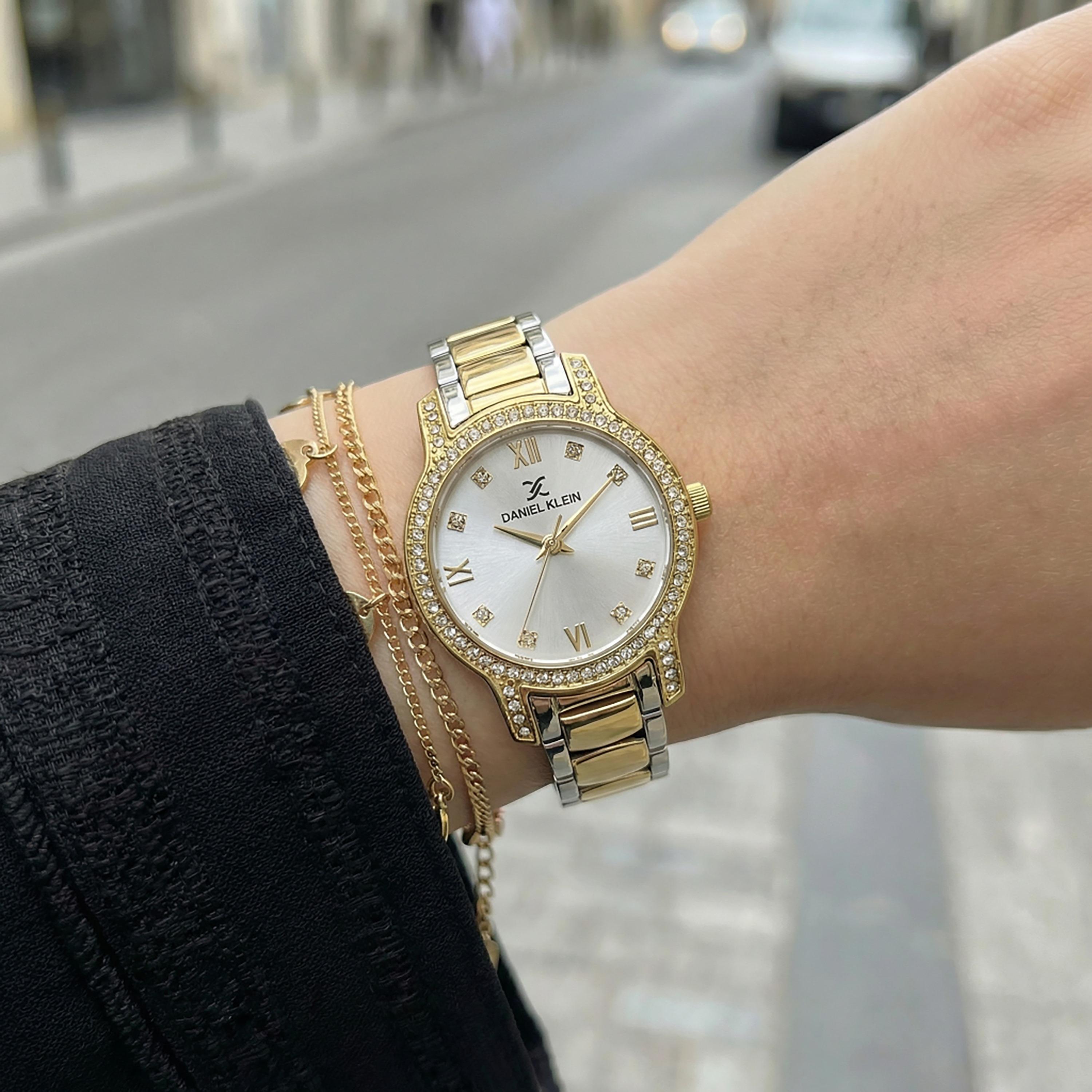 Daniel Klein Premium Silver and Gold Stainless Steel Watch for Women | DK.1.14118-4-women-watchesandjewellery-watches-image-5