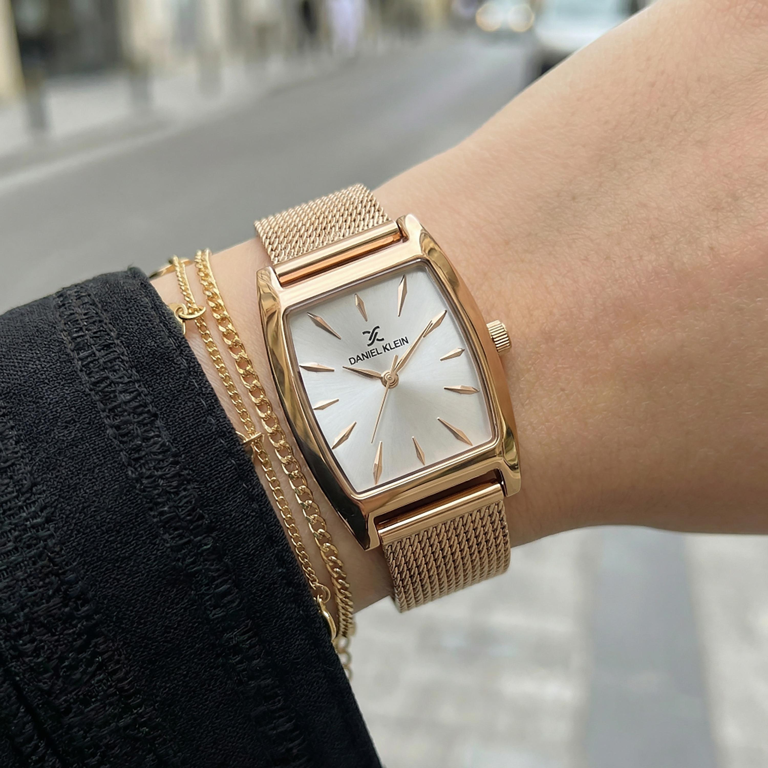 Daniel Klein Premium Rose Gold Mesh Band Watch for Women | DK.1.14119-5-women-watchesandjewellery-watches-image-3