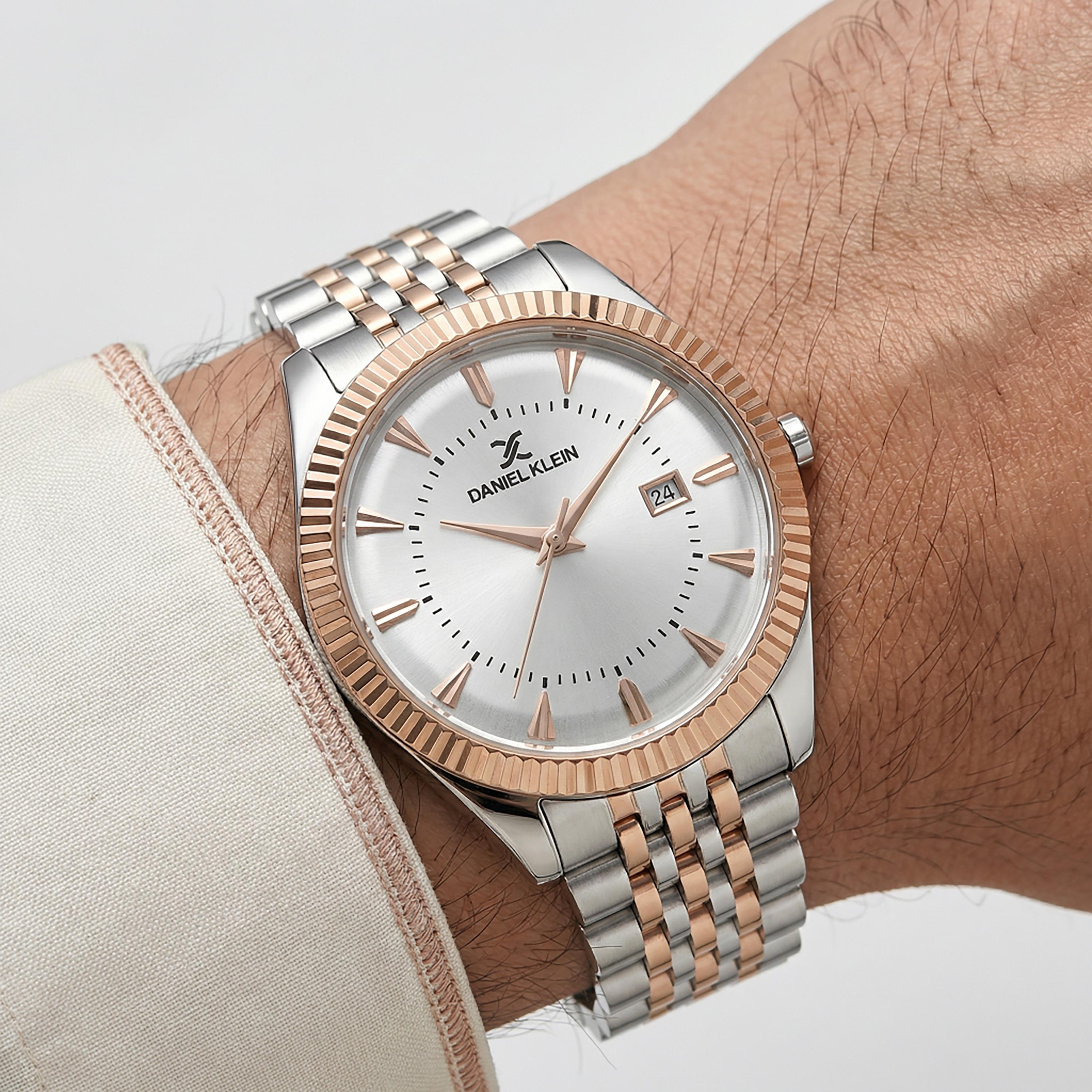 ساعة دانيال كلاين بريميوم للرجال من الفولاذ المقاوم للصدأ باللونين الفضي والذهبي الوردي | DK.1.14139-4-men-watchesandjewellery-watches-image-5