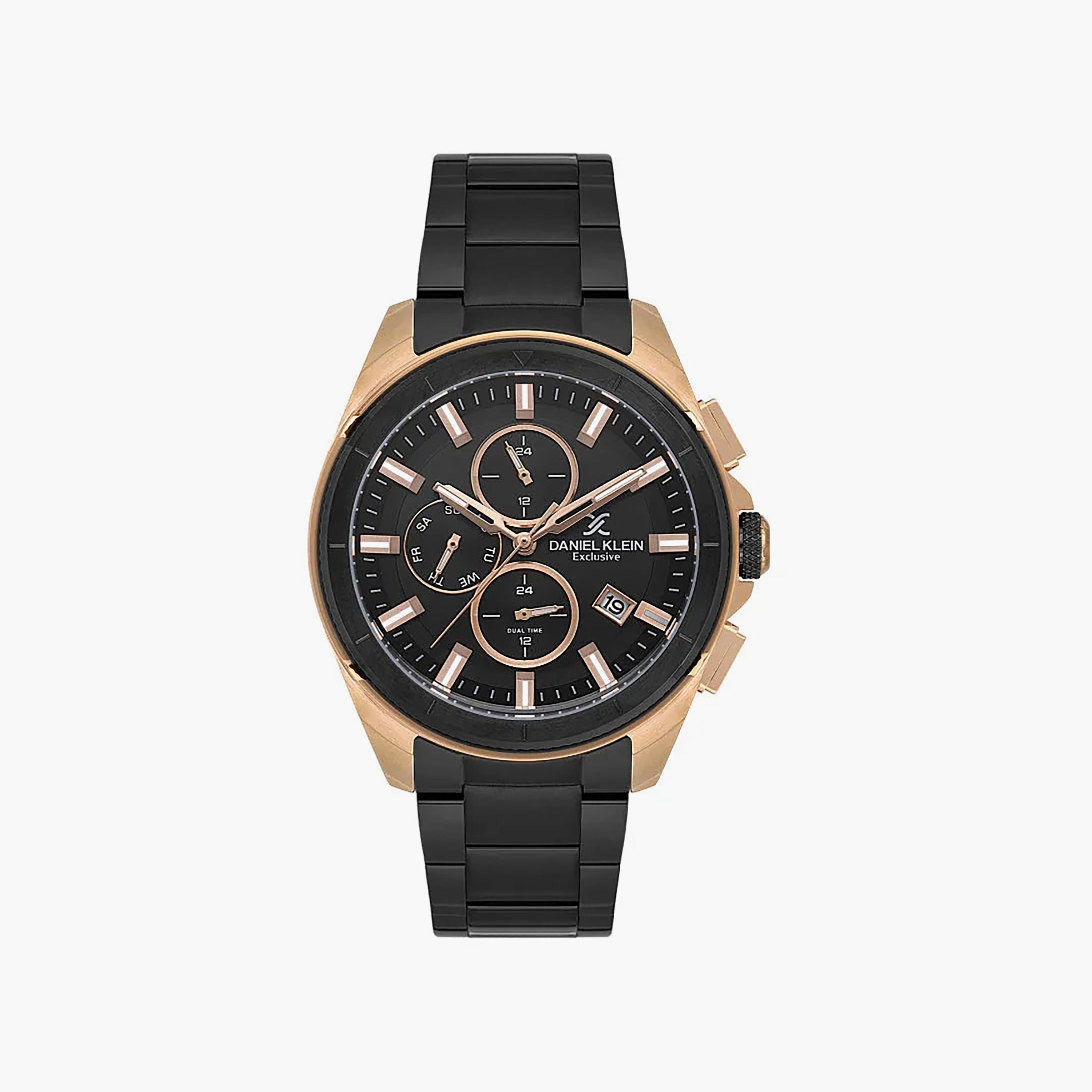 ساعة دانيال كلاين الحصرية للرجال من الفولاذ المقاوم للصدأ الأسود | DK.1.14224-5-men-watchesandjewellery-watches-image-1