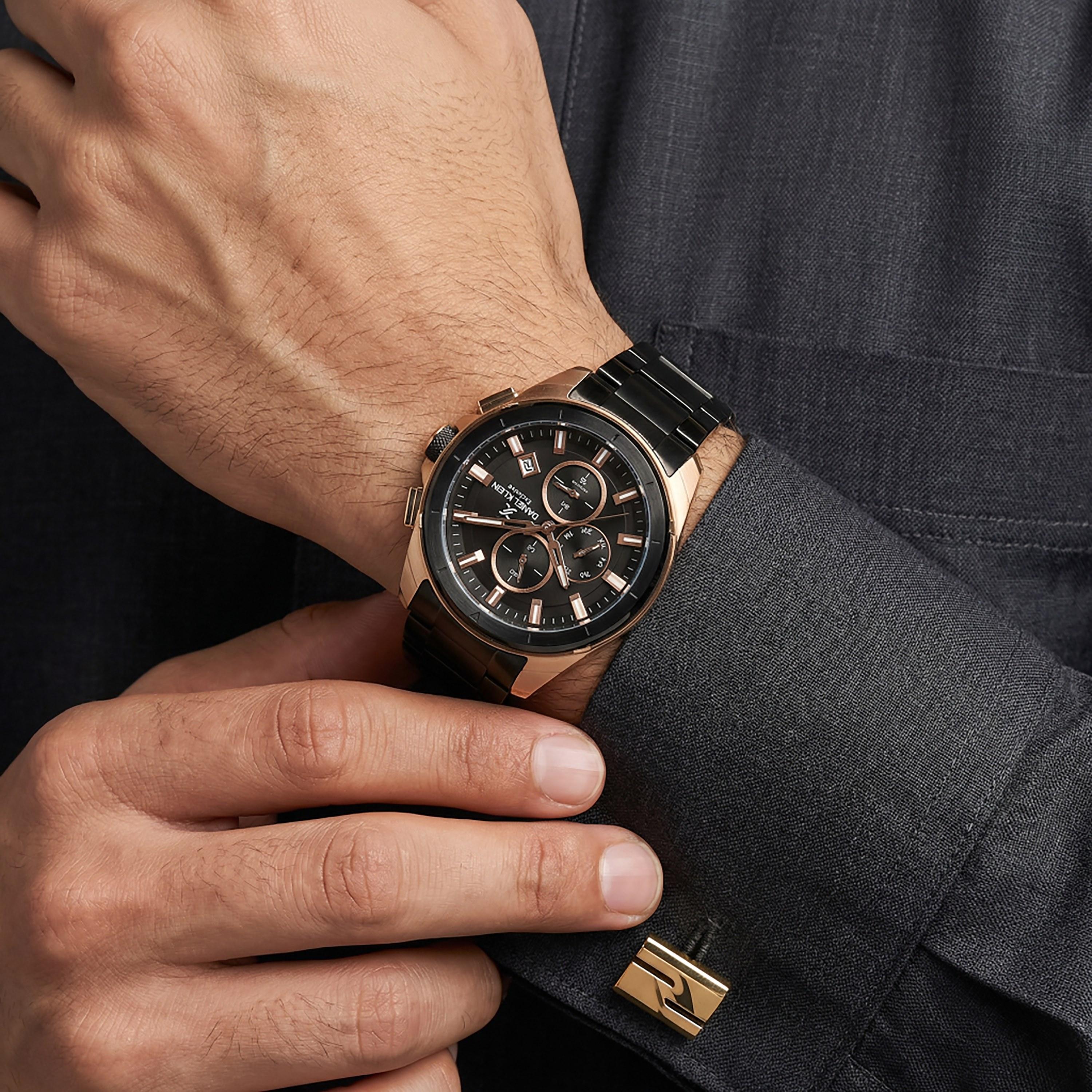 ساعة دانيال كلاين الحصرية للرجال من الفولاذ المقاوم للصدأ الأسود | DK.1.14224-5-men-watchesandjewellery-watches-image-4