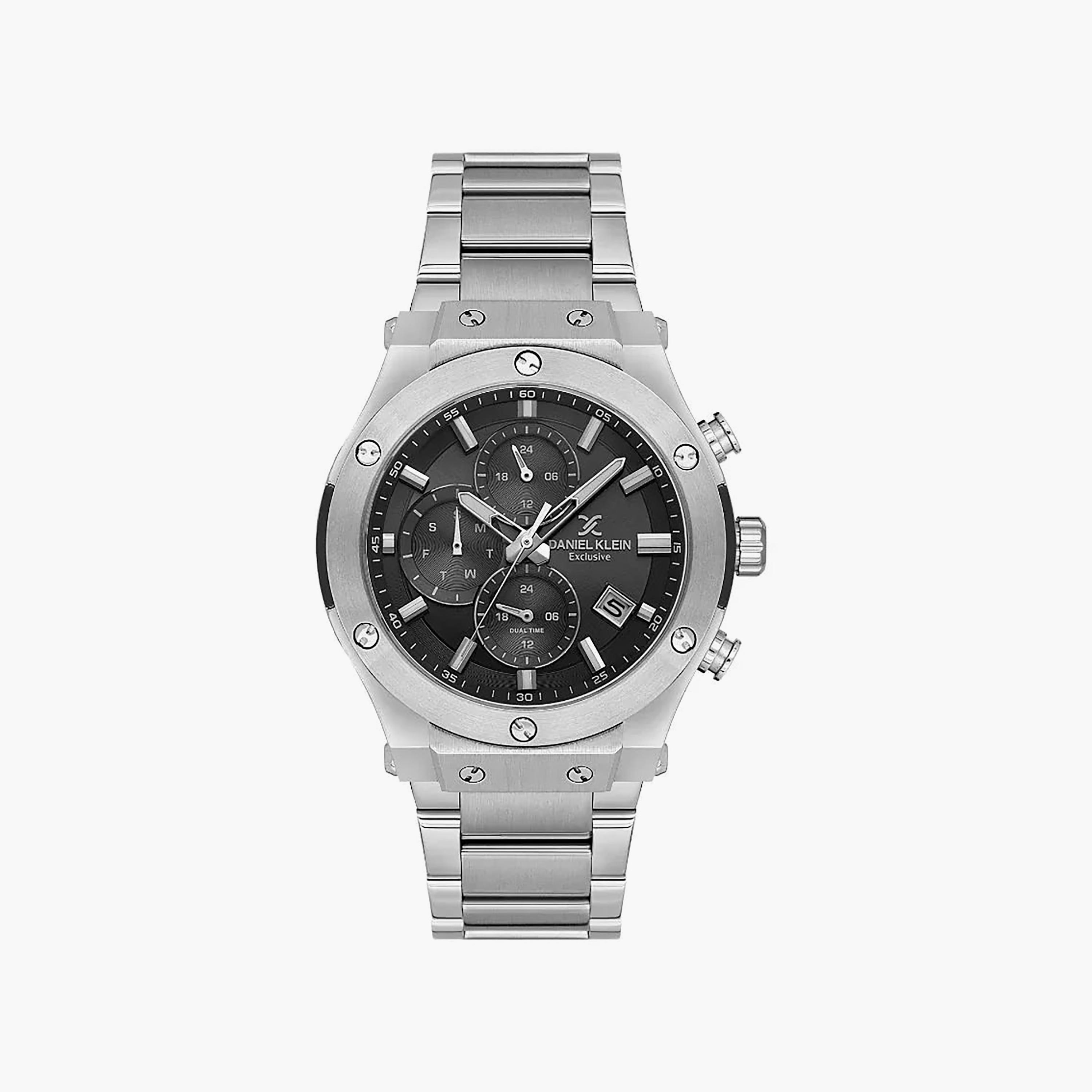 ساعة دانيال كلاين الحصرية للرجال، مصنوعة من الفولاذ المقاوم للصدأ الفضي | DK.1.14227-2-men-watchesandjewellery-watches-image-1