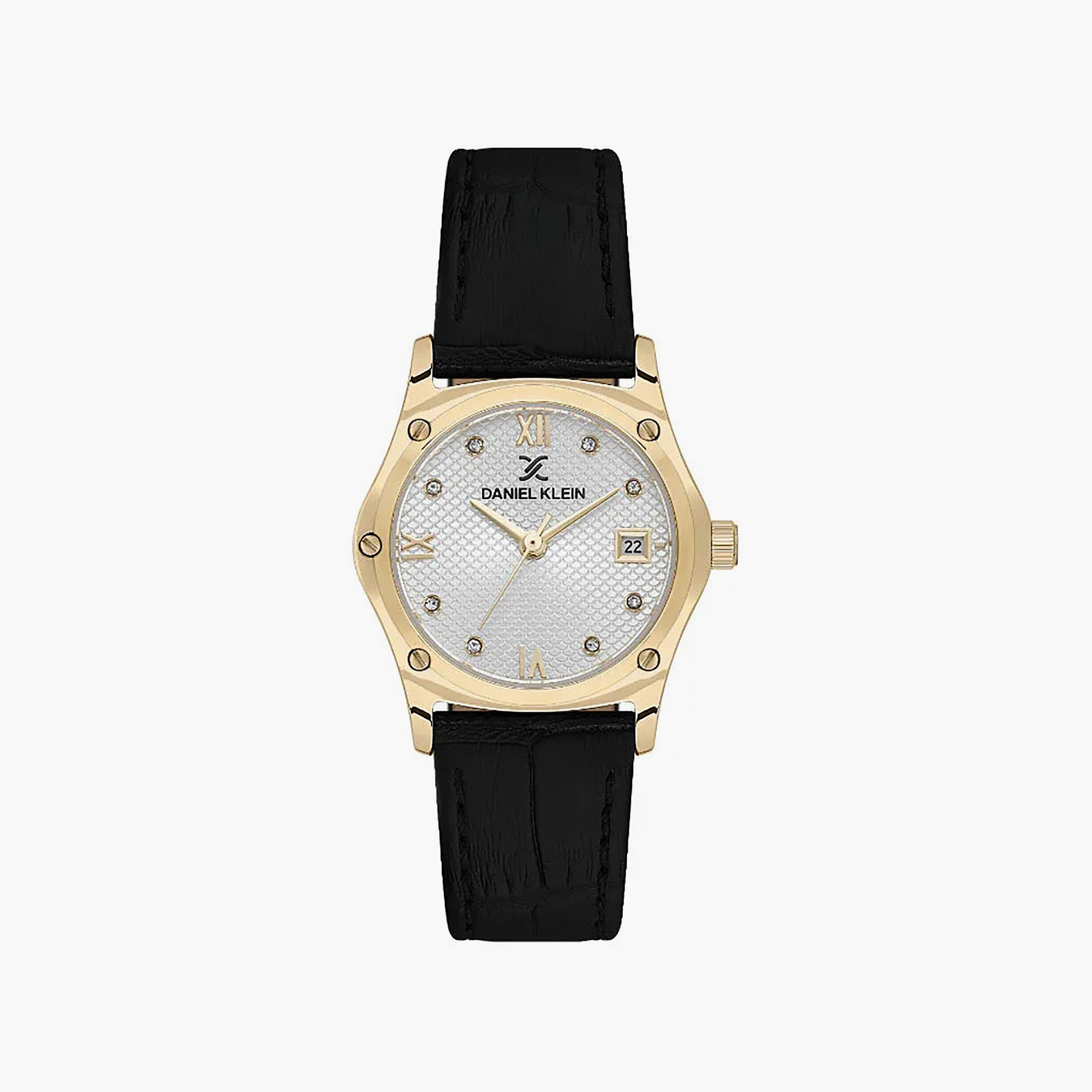 ساعة دانيال كلاين الفاخرة من الجلد الأسود للنساء | DK.1.14270-2-women-watchesandjewellery-watches-image-1