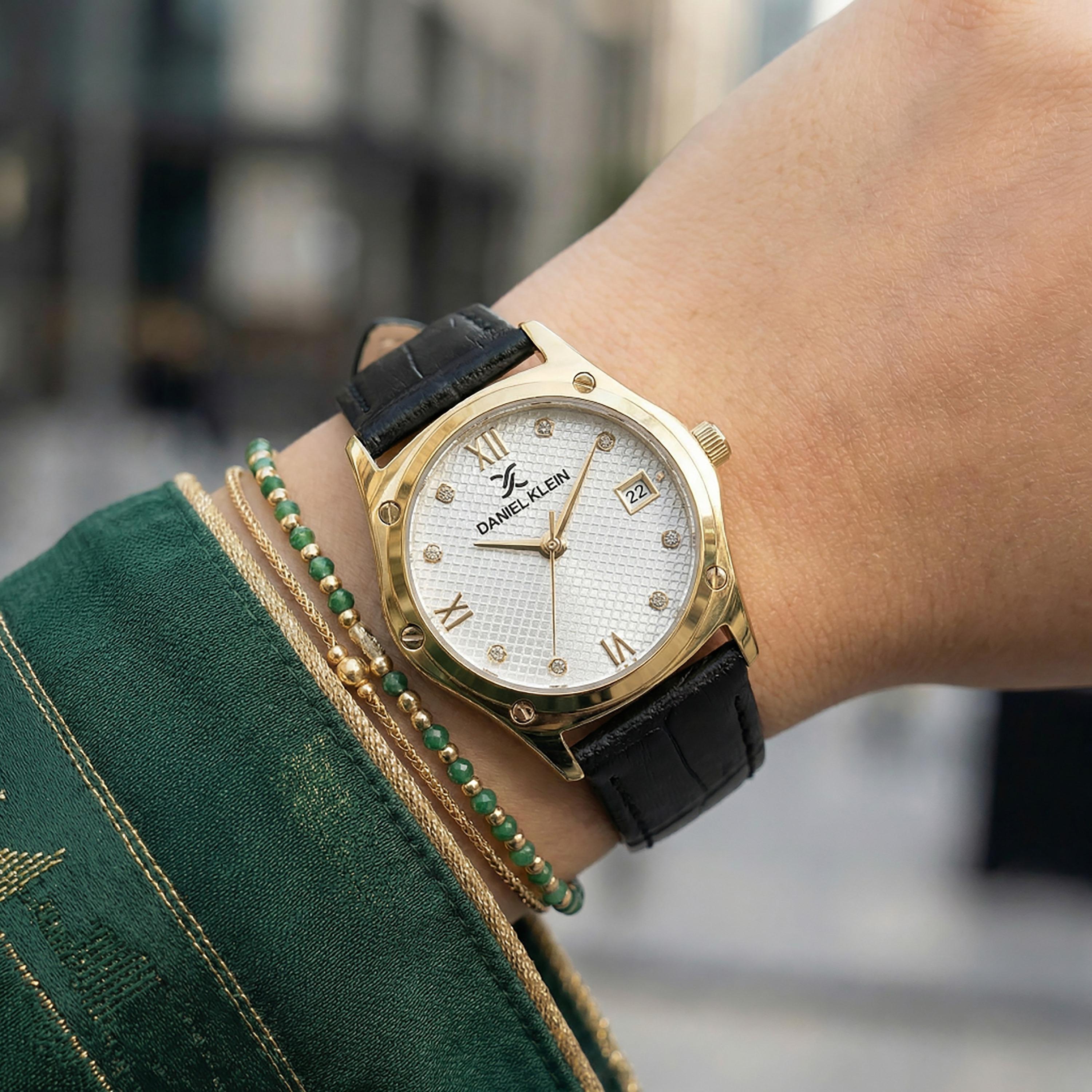 ساعة دانيال كلاين الفاخرة من الجلد الأسود للنساء | DK.1.14270-2-women-watchesandjewellery-watches-image-3