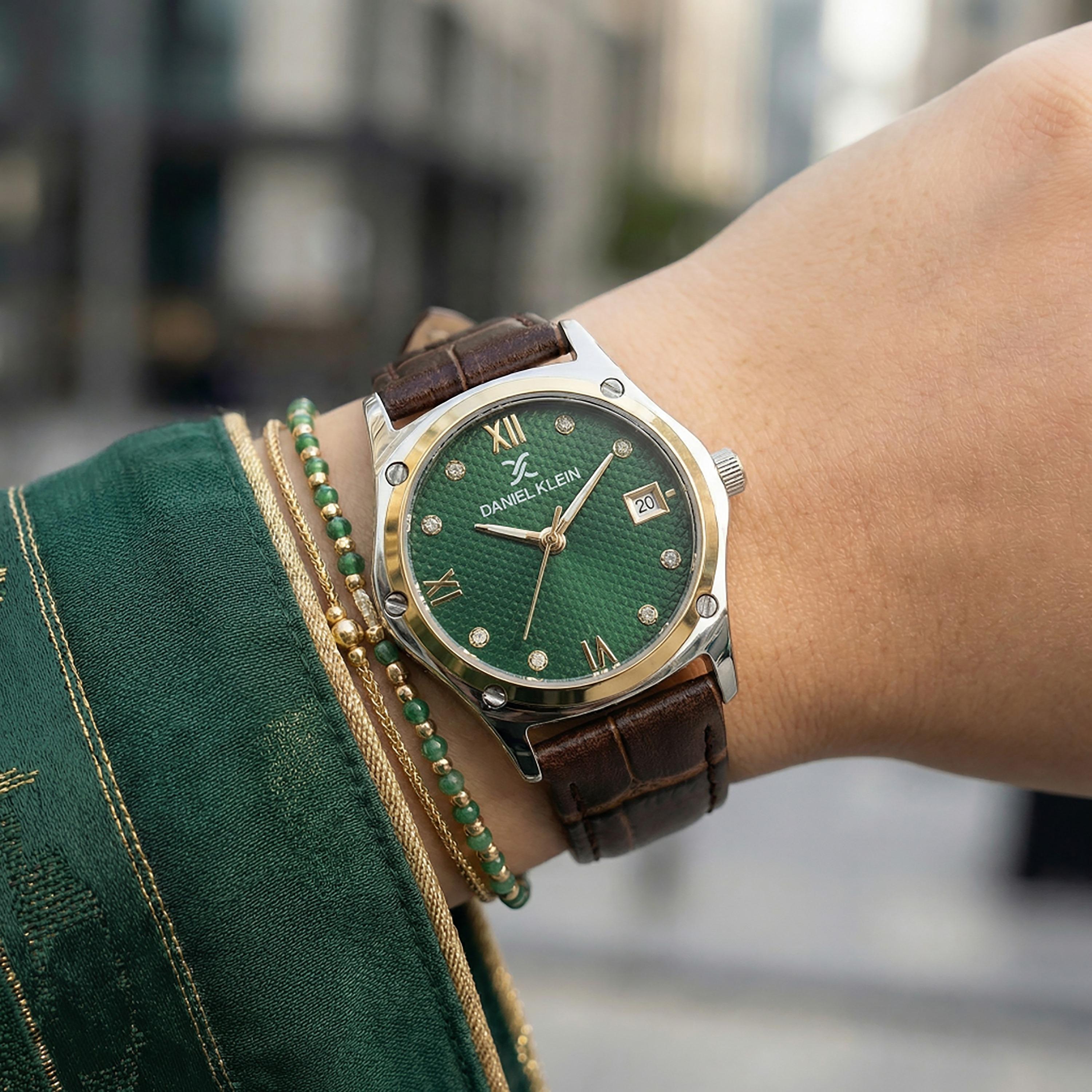 ساعة دانيال كلاين الفاخرة للنساء، مصنوعة من الجلد البني الداكن | DK.1.14270-4-women-watchesandjewellery-watches-image-3