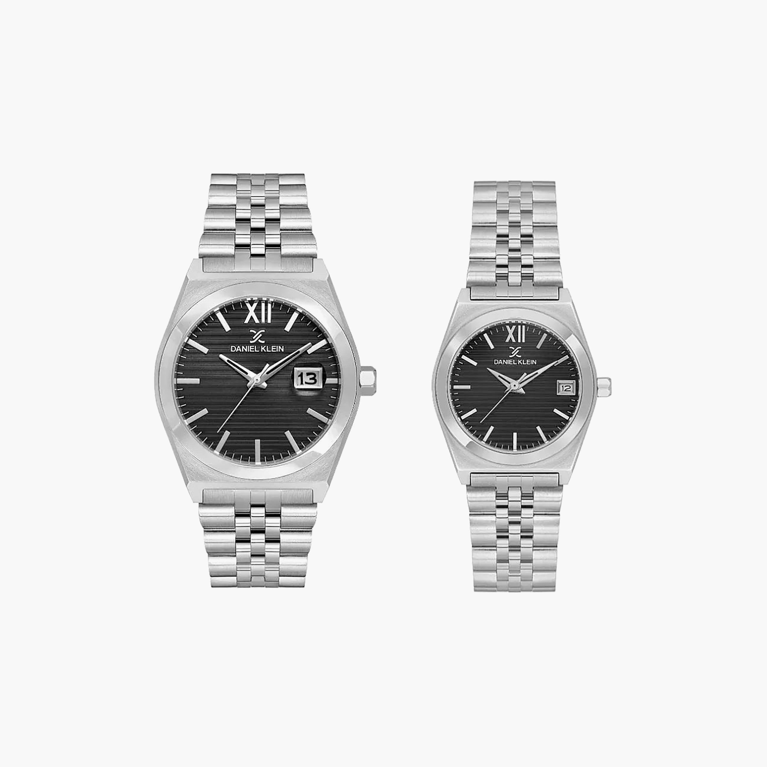 Daniel Klein Pair Silver Stainless Steel Watch for Couple | DK.1.14283-2-men-watchesandjewellery-watches-image-1