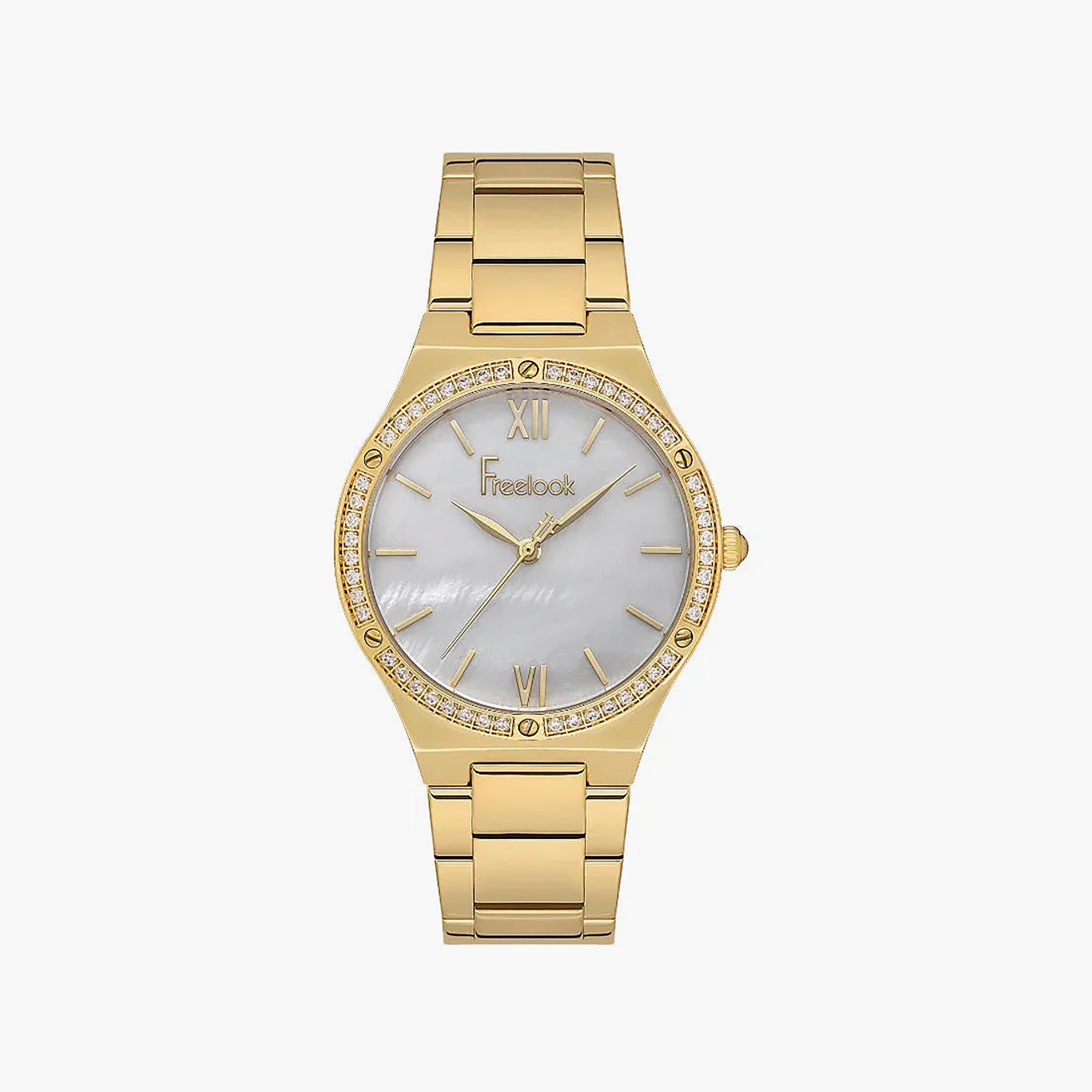 ساعة فريلوك لوميير الذهبية المصنوعة من الفولاذ المقاوم للصدأ للنساء | FL.1.10407-2-women-watchesandjewellery-watches-image-1