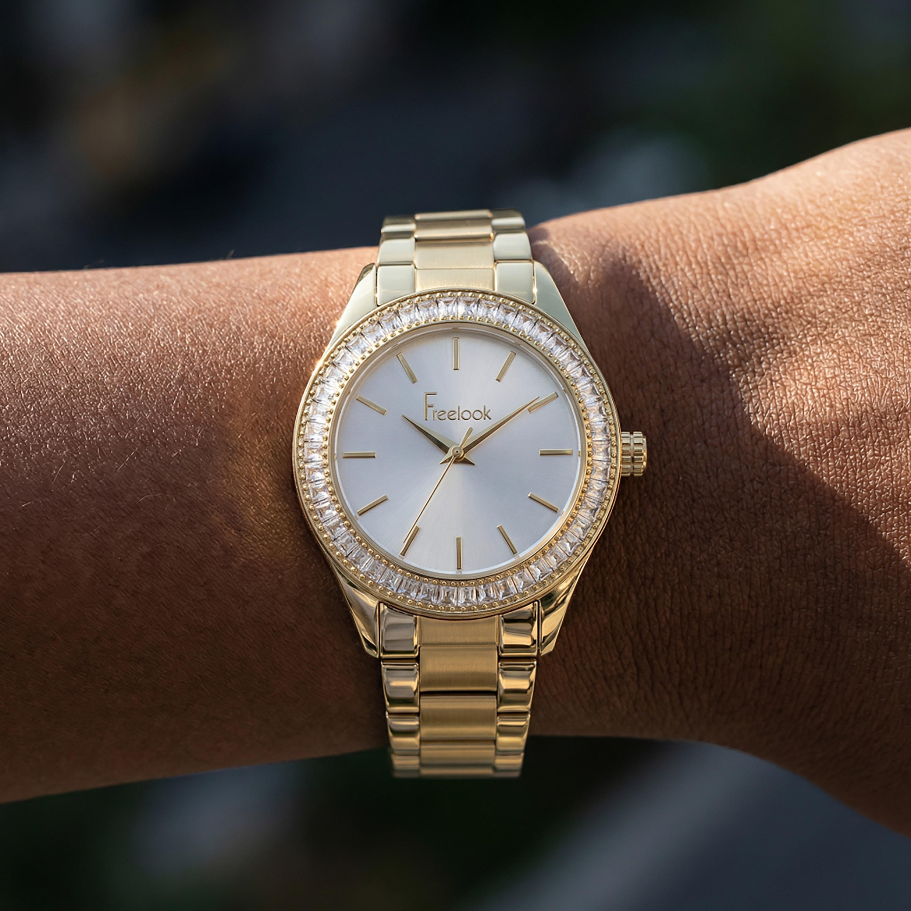 Freelook Lumiere Gold Stainless Steel Watch for Women | FL.1.10519-3-women-watchesandjewellery-watches-image-3